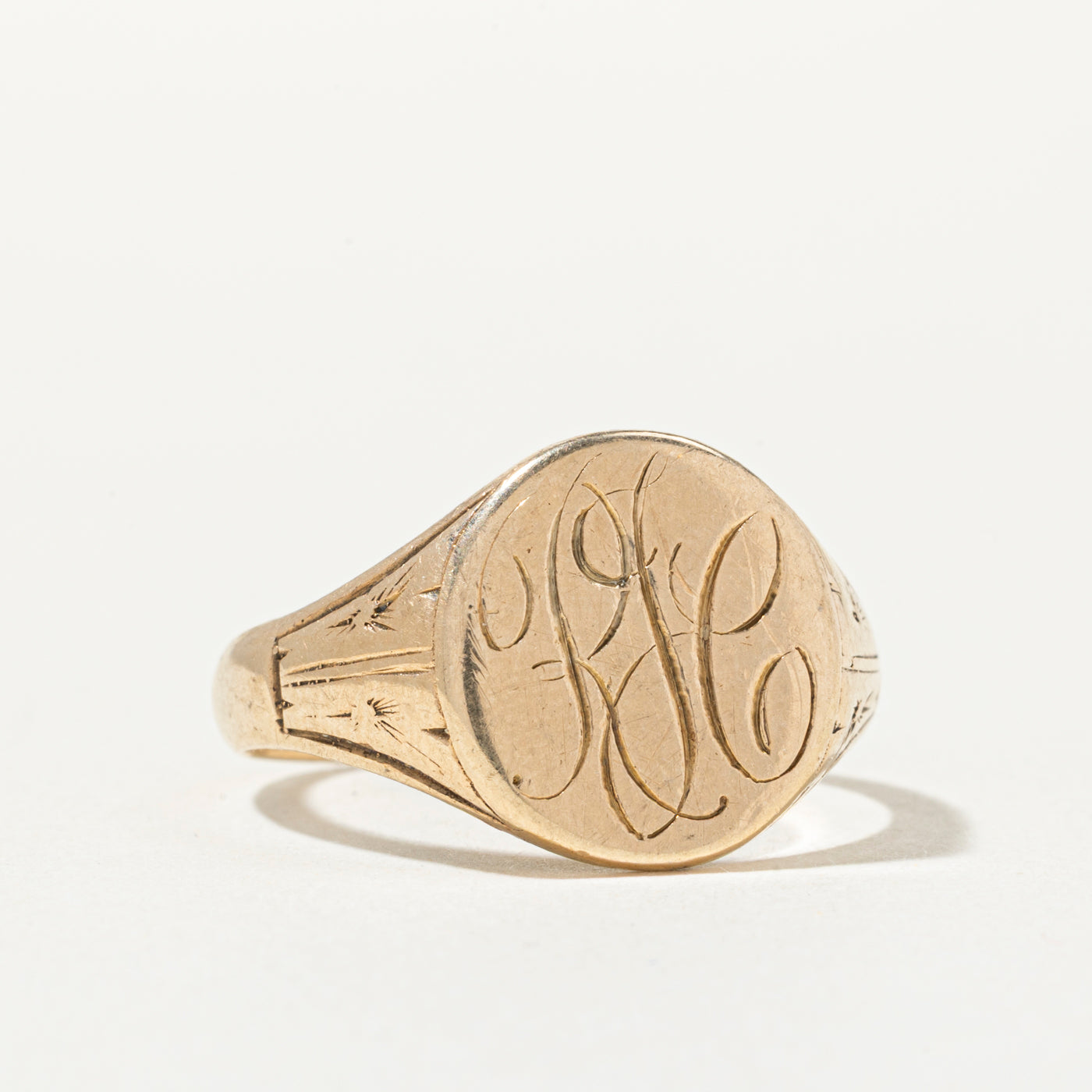 10k "RJC" Initial Engraved Signet Ring | SZ 9