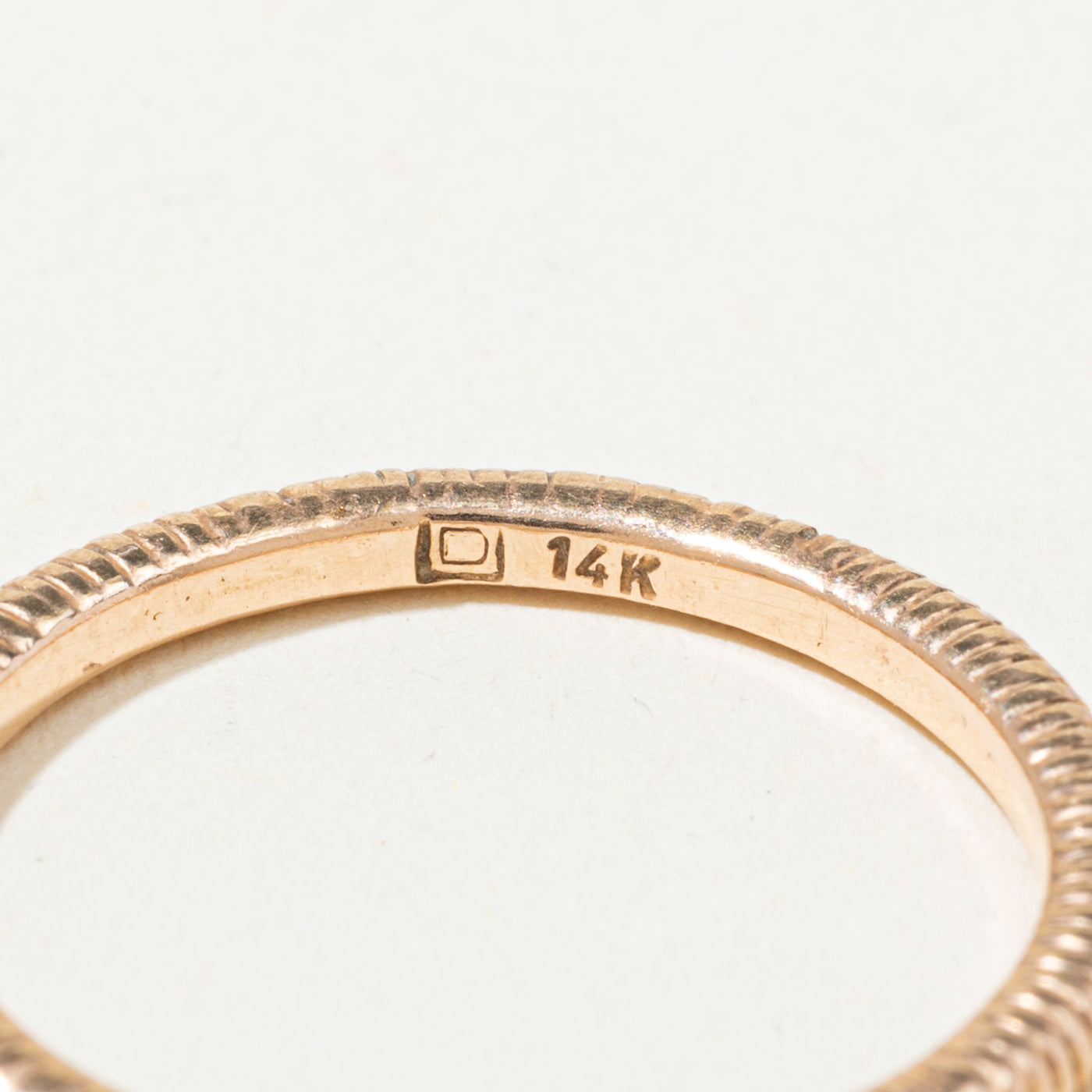 14k Rose Gold Fluted Thin Stacking Band | 1mm | SZ 7