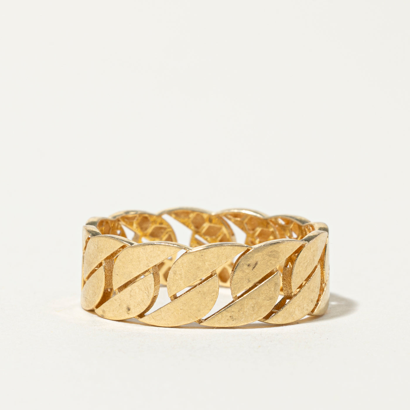 18k Cuban Chain Design Band | 7mm | SZ 8