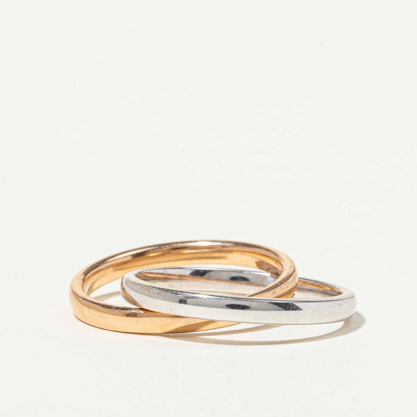 'Unoaerre' Italian 18k Tricolor Interlocking Band | SZ 7