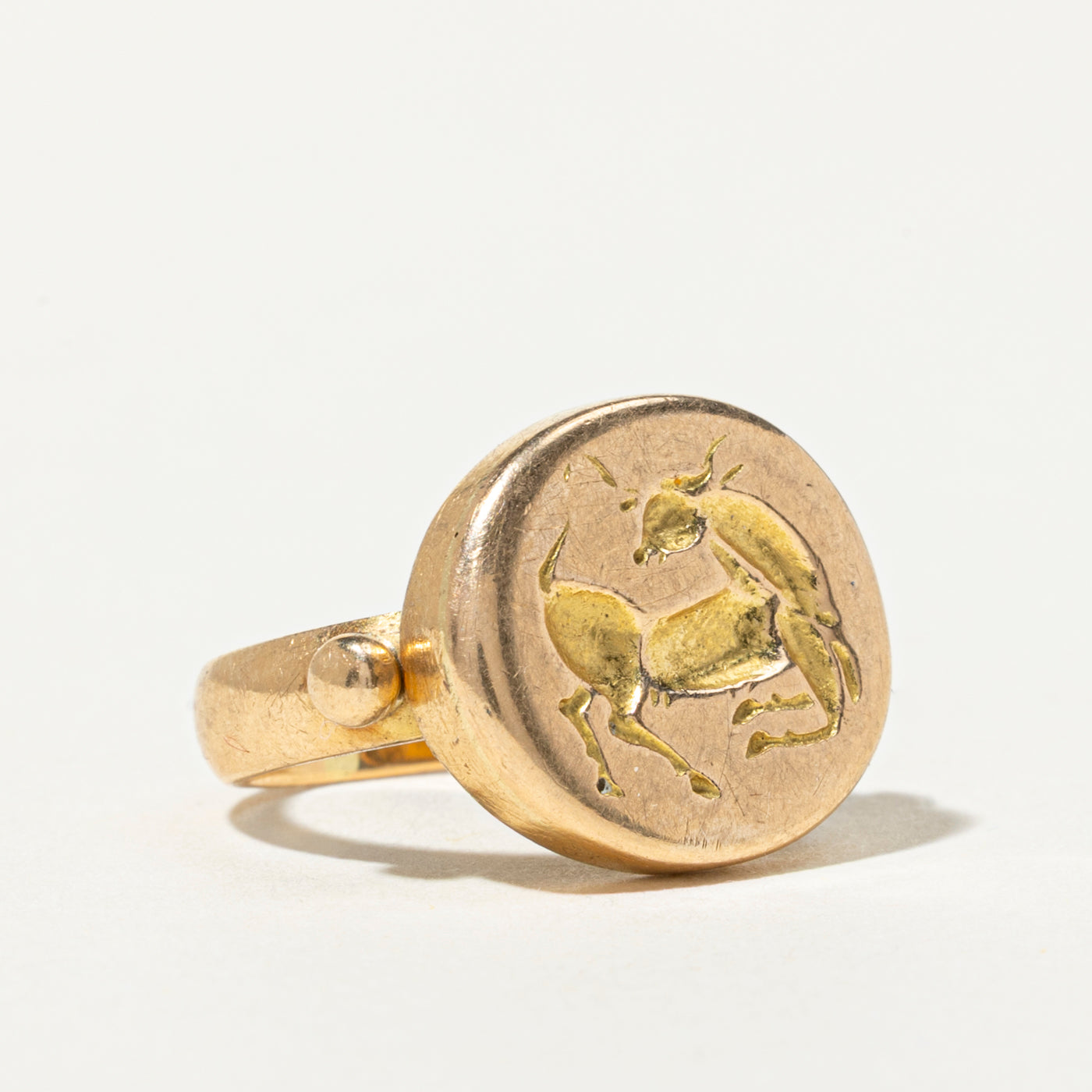 18k Aries Zodiac Signet Ring | SZ 3.75