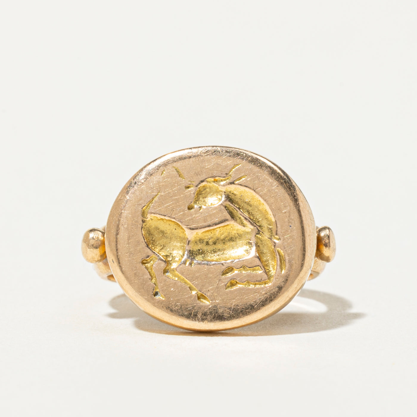 18k Aries Zodiac Signet Ring | SZ 3.75
