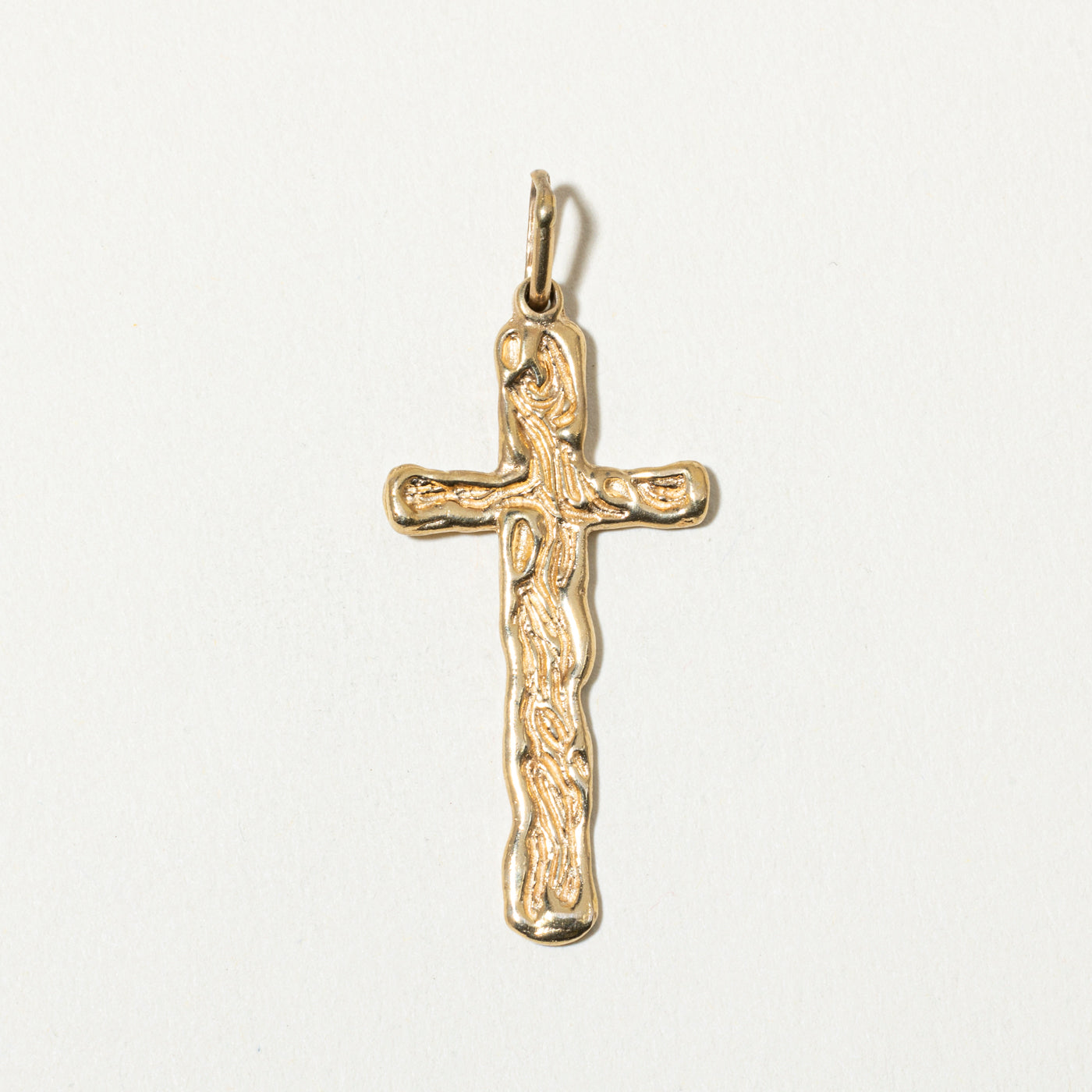 14k Textured Cross Pendant
