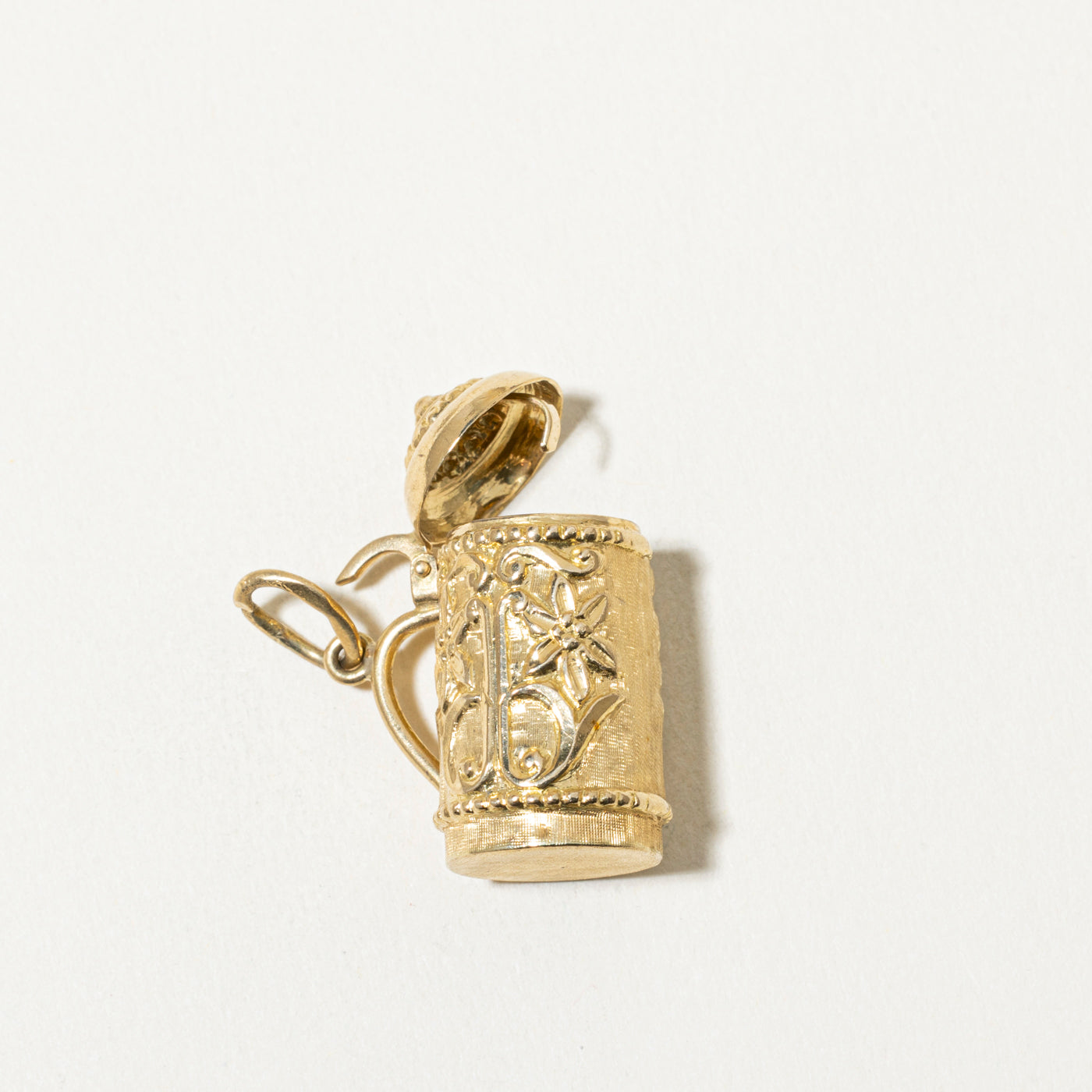 Vintage Italian 18k Floral Beer Stein Charm