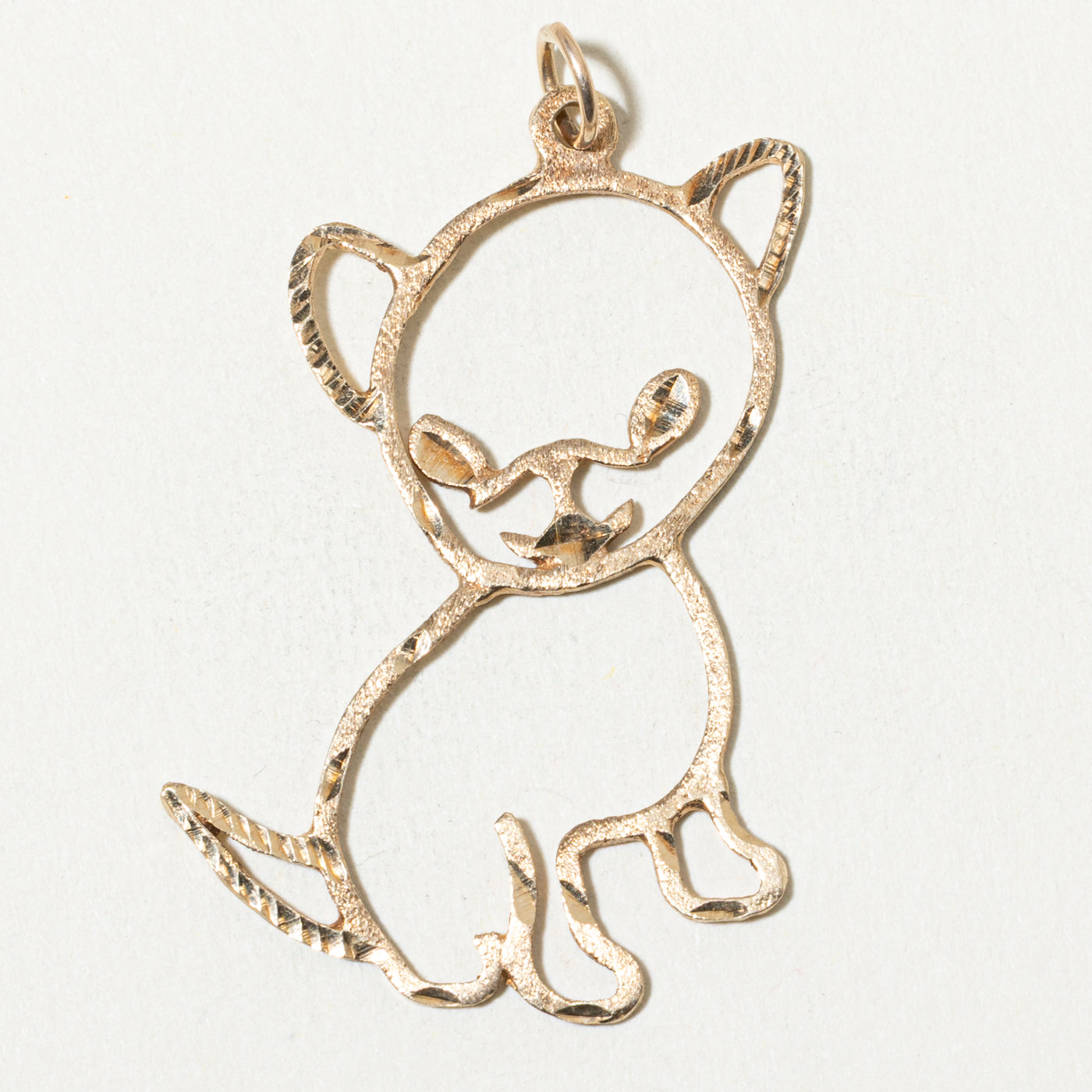 10k Monoline Cat Pendant