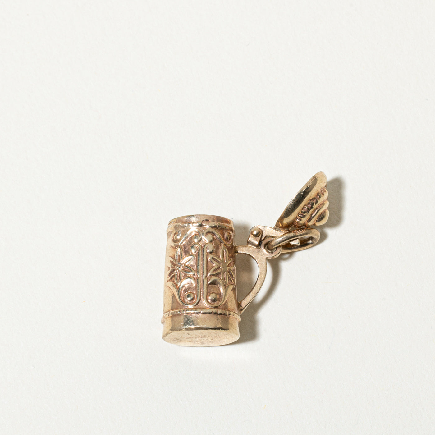 10k Floral Beer Stein Charm