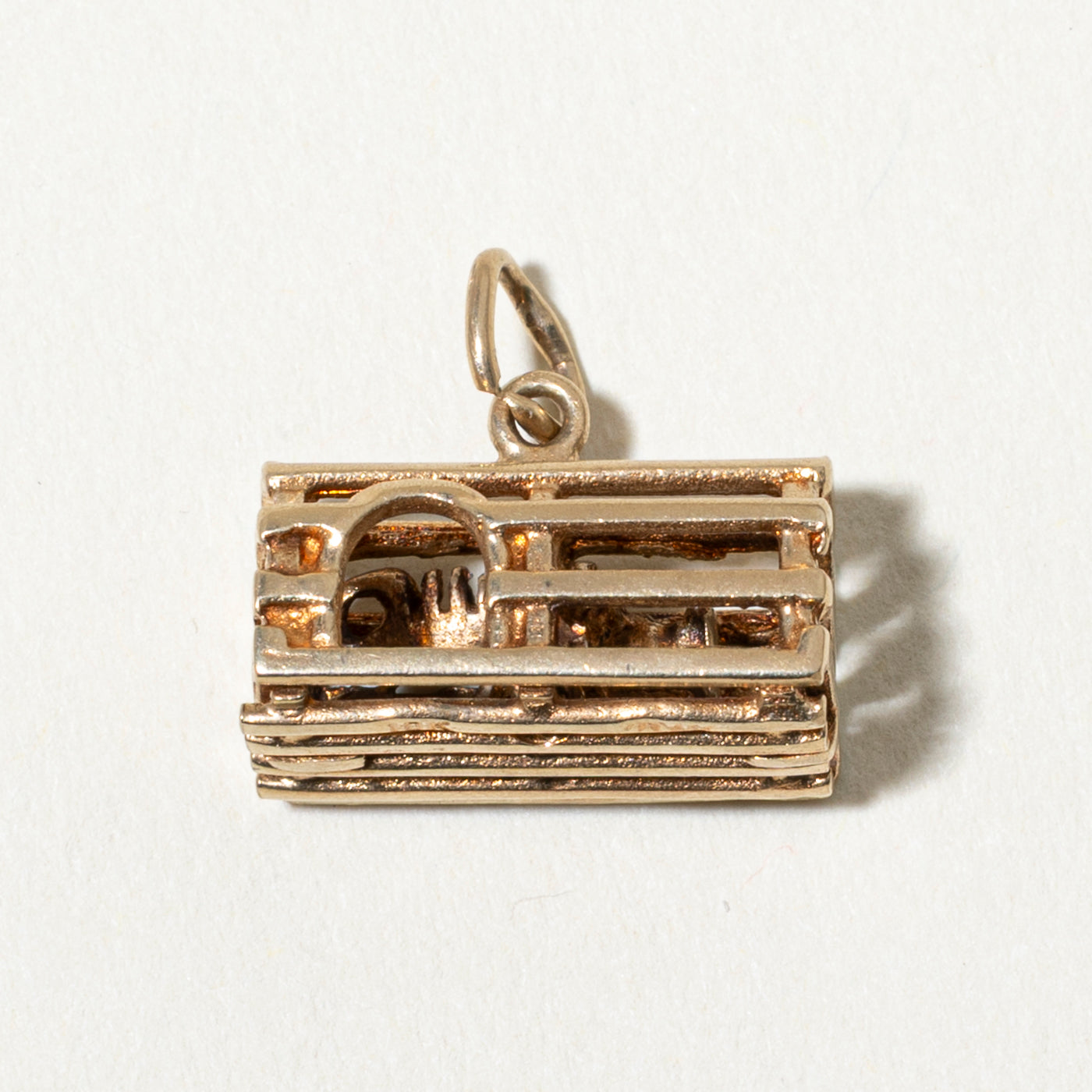 10k Lobster Cage Charm