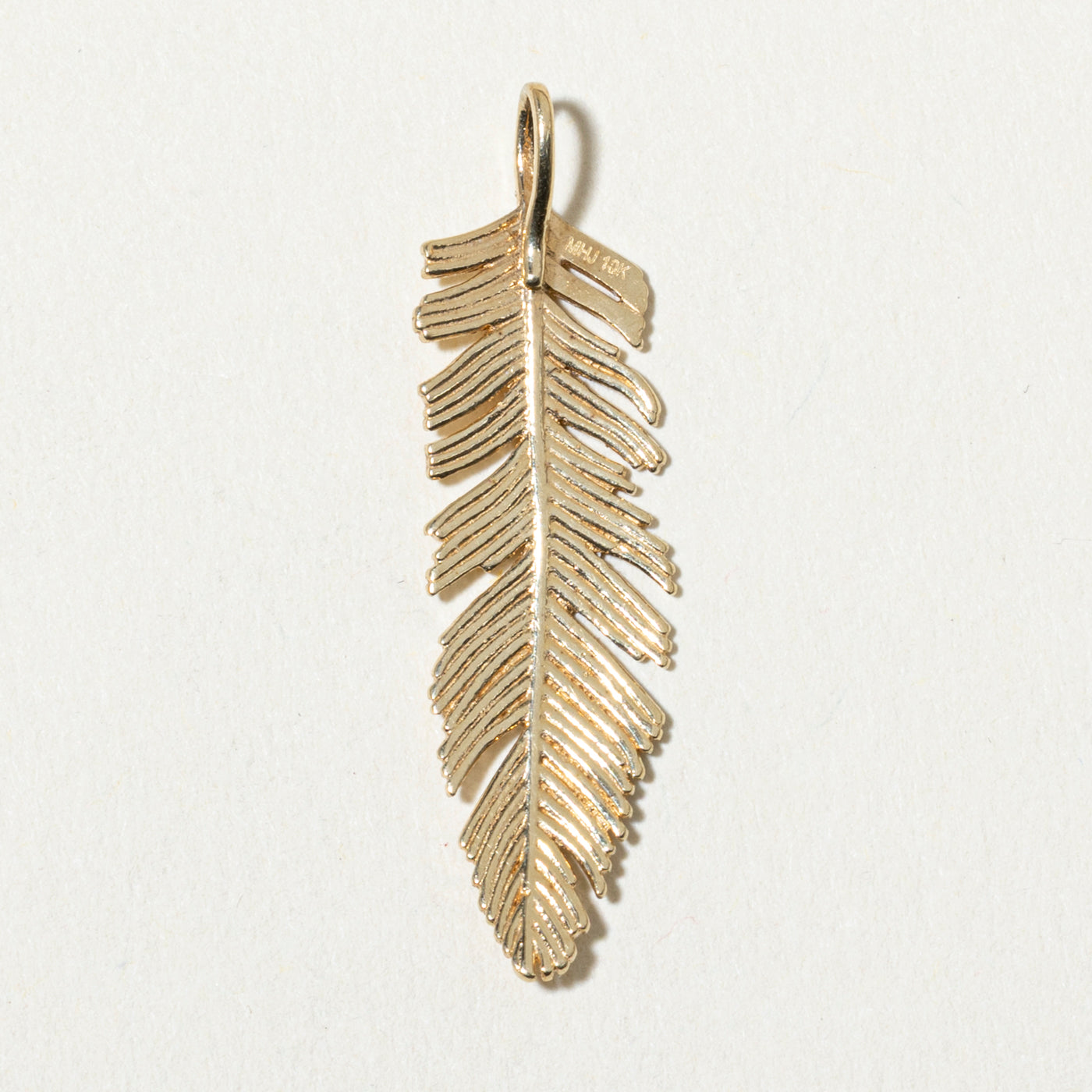 10k Feather Pendant