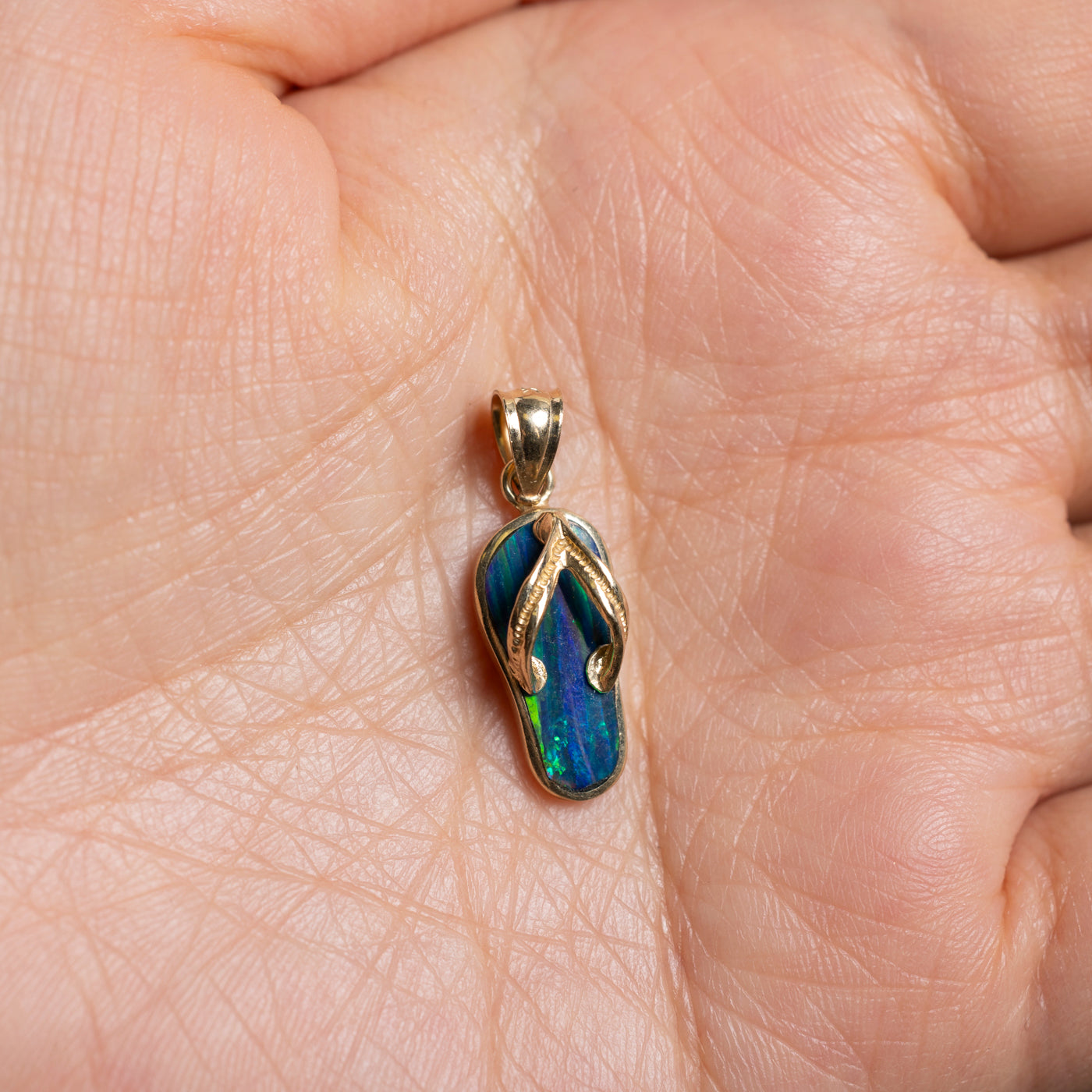14k Flip Flop Enamel Pendant