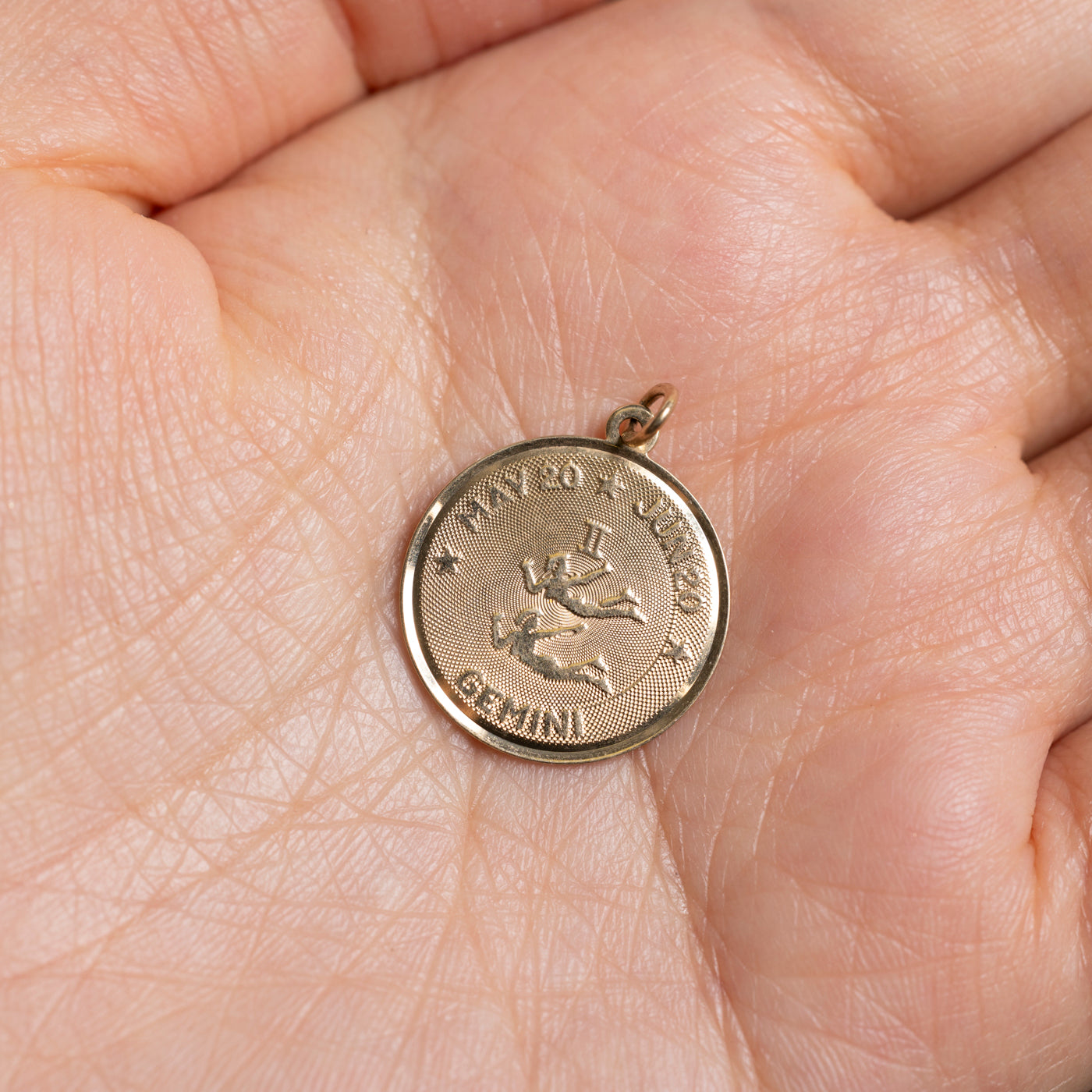 14k Gemini Zodiac Pendant