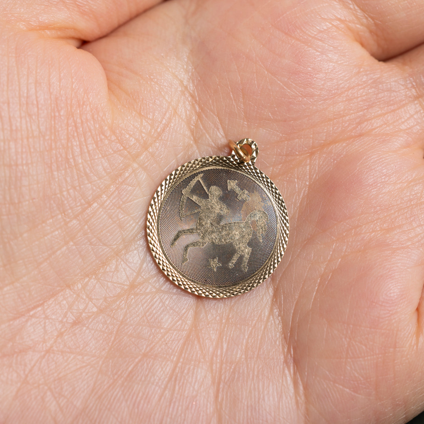 14k Sagittarius Zodiac Pendant