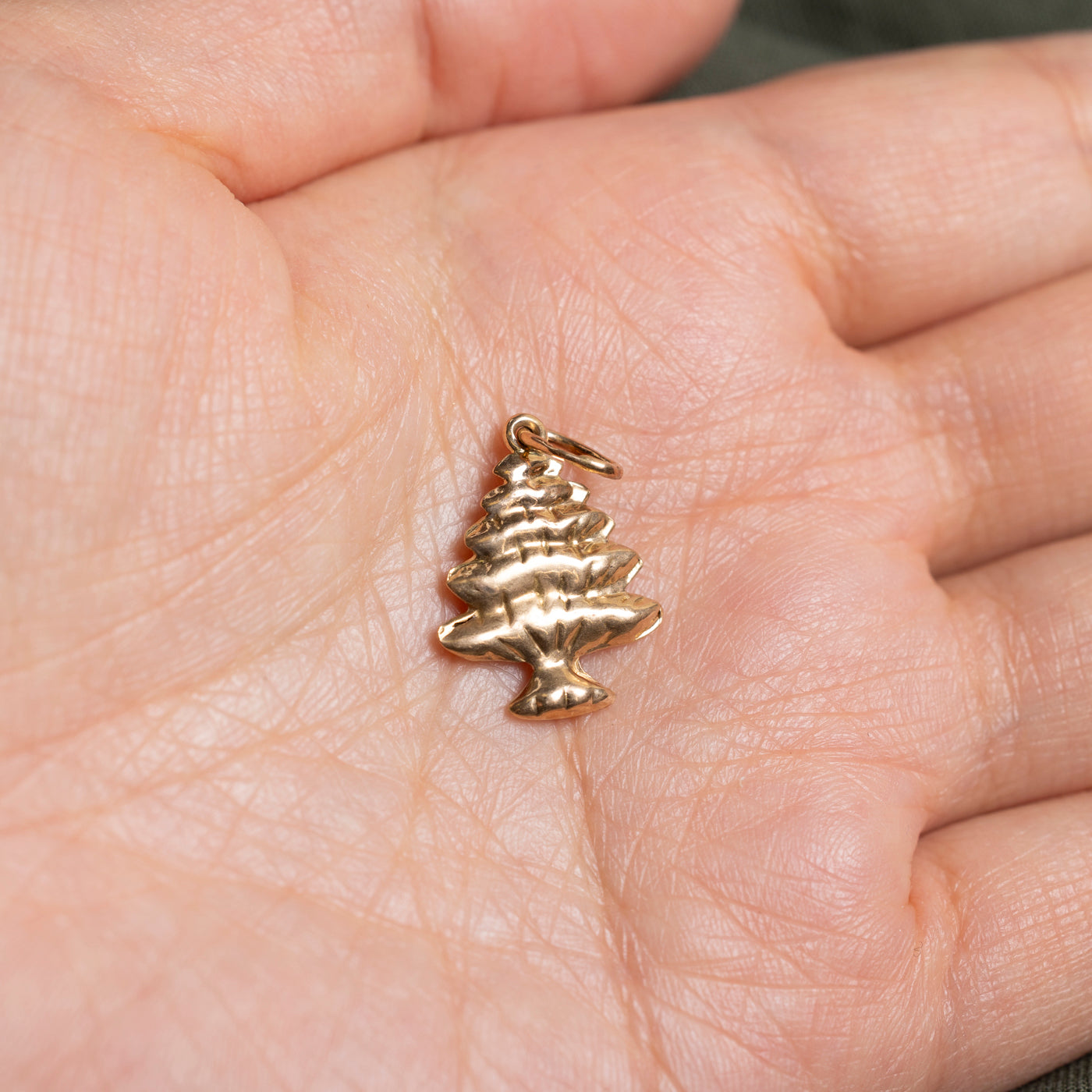 18k Cedar Tree Charm