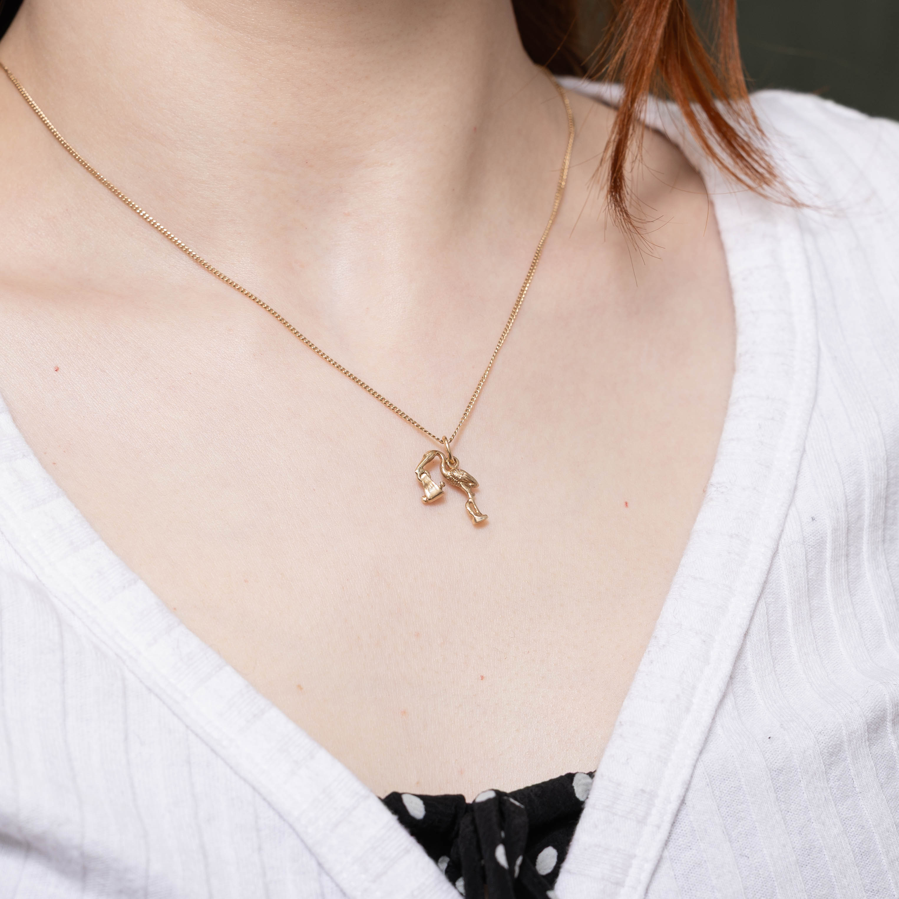 10k Stork & Baby Charm