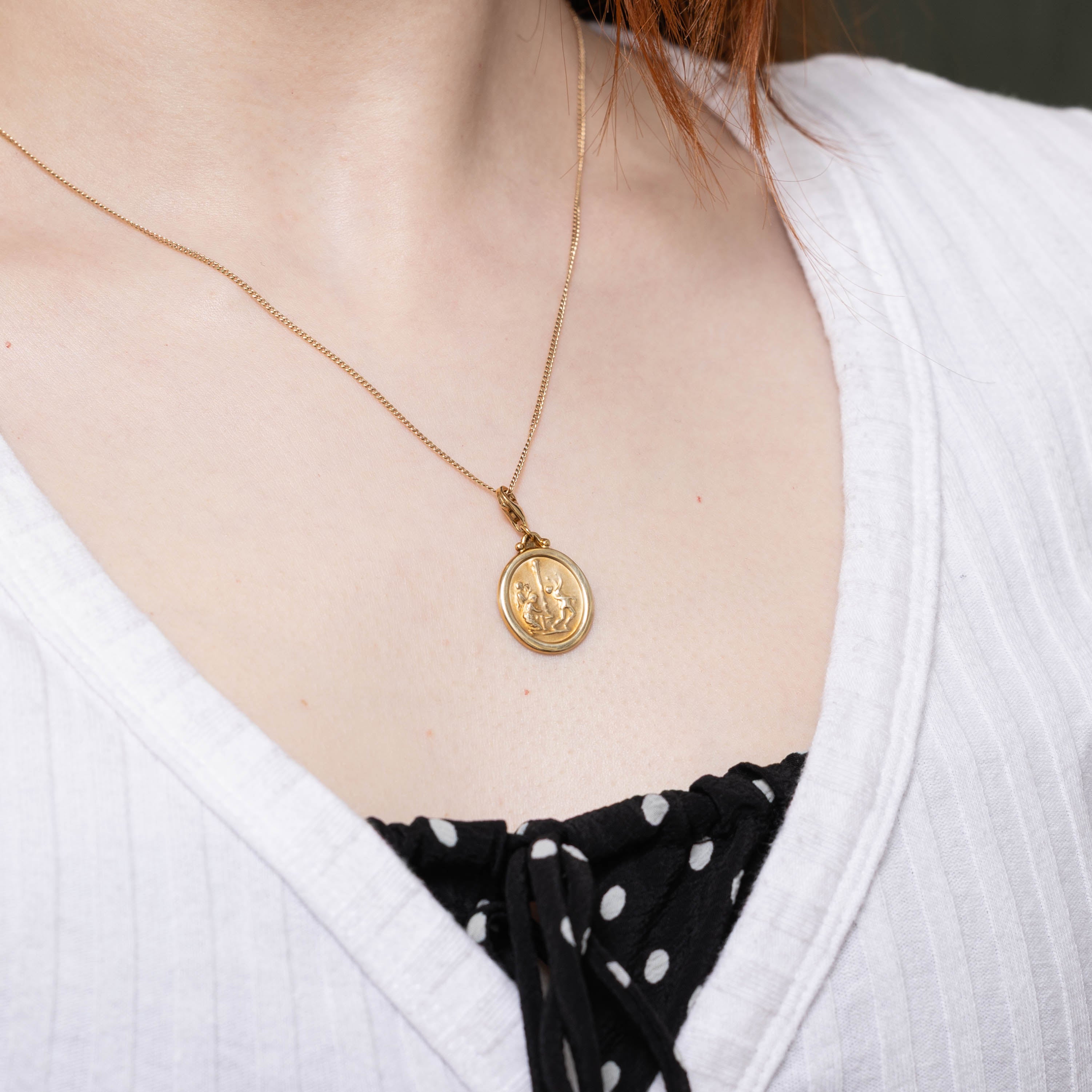 Italian 14k Embossed Pendant