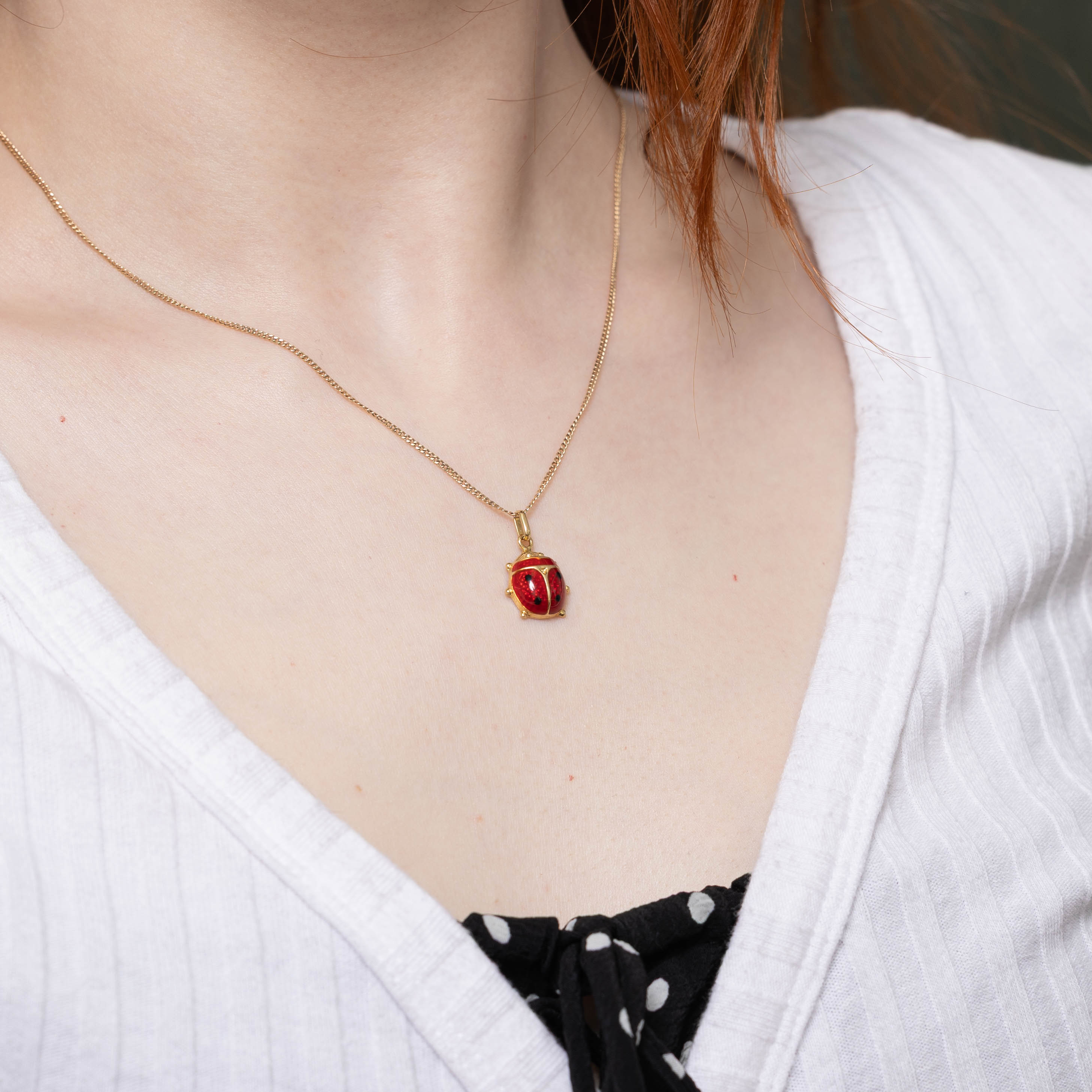 14k Enamel Ladybug Charm