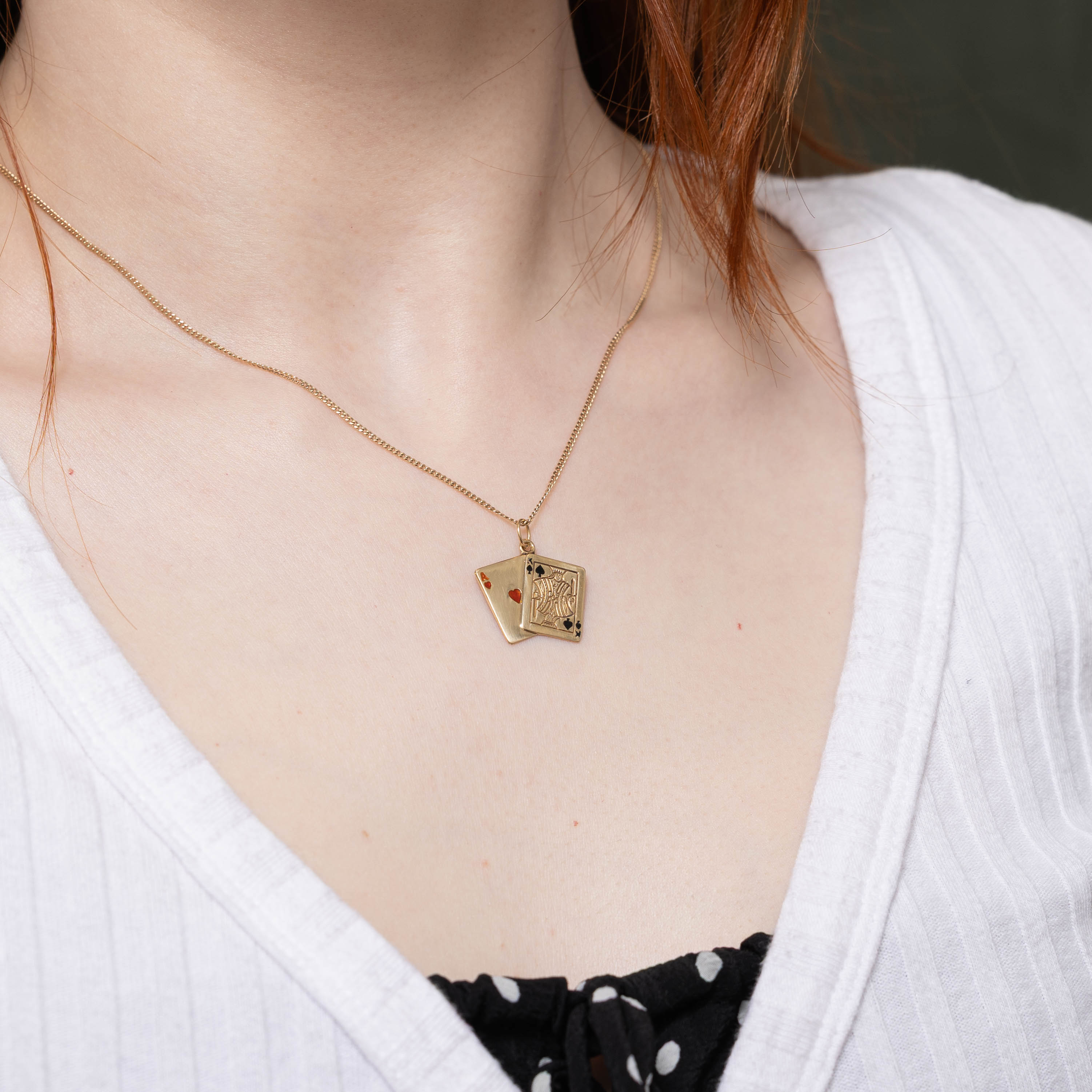 14k Playing Cards Pendant