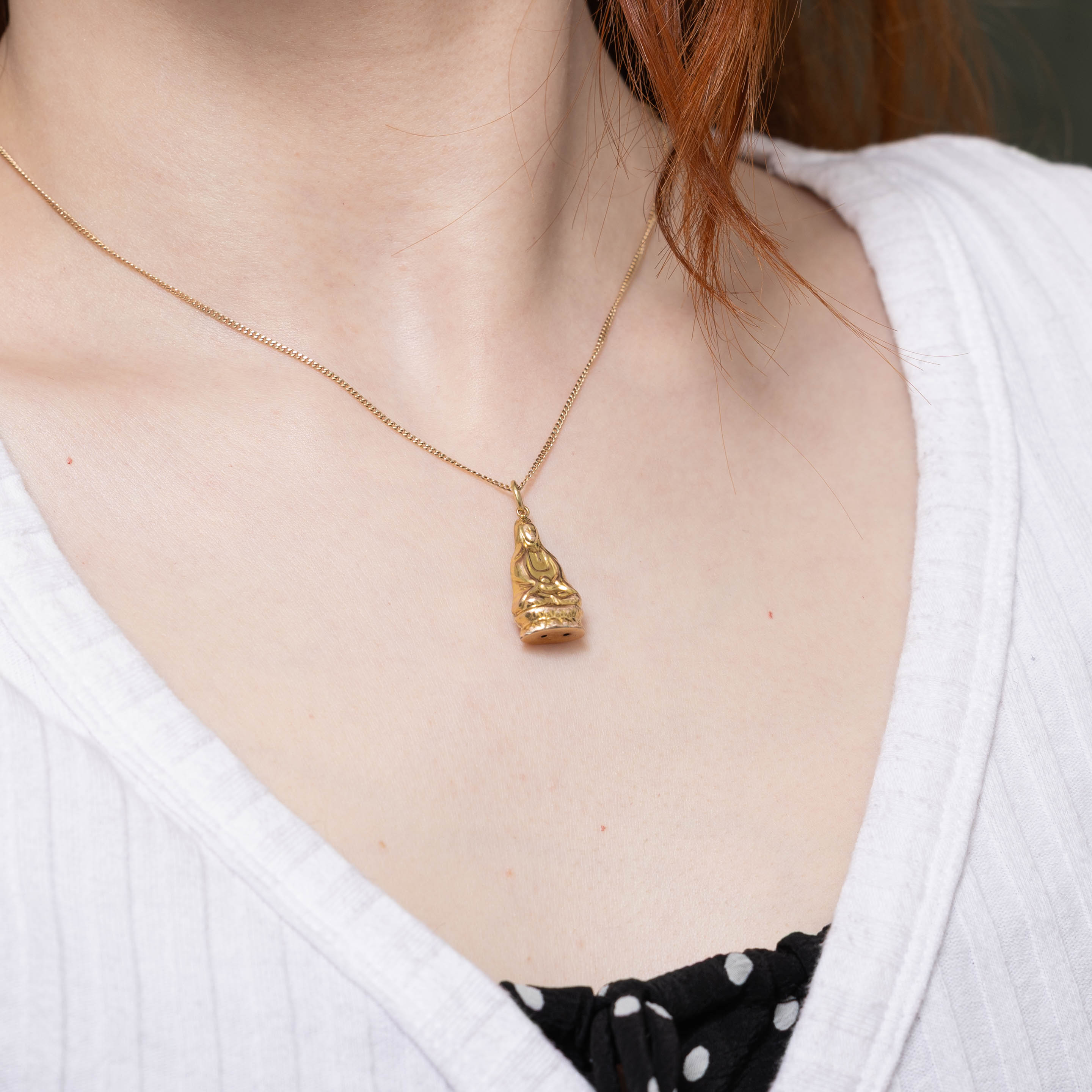 14k Meditating Buddha Charm