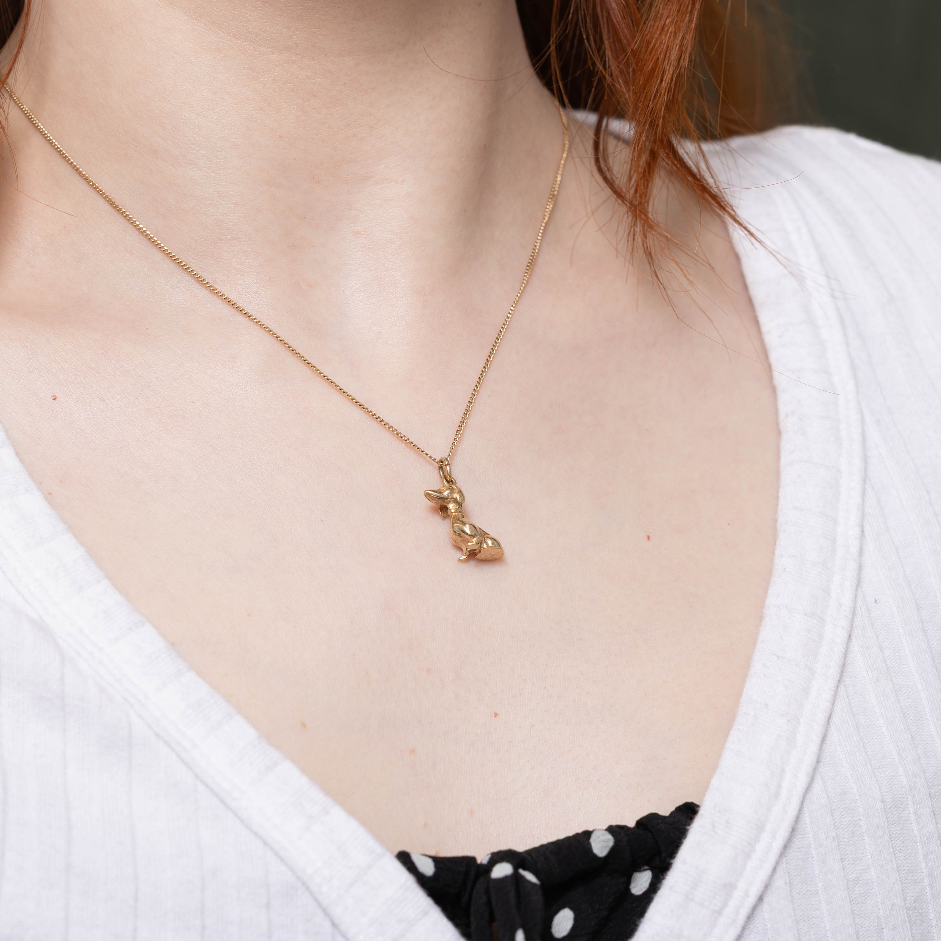 14k Dachshund Dog Pendant