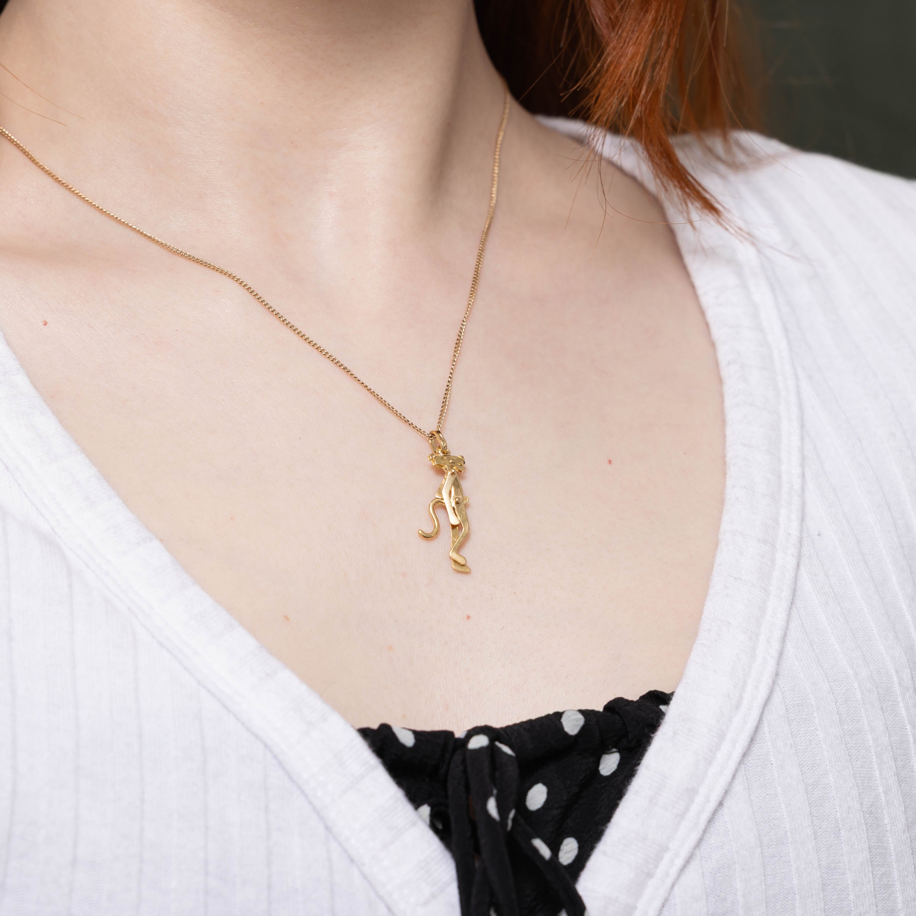 Italian 18k Pink Panther Cartoon Charm