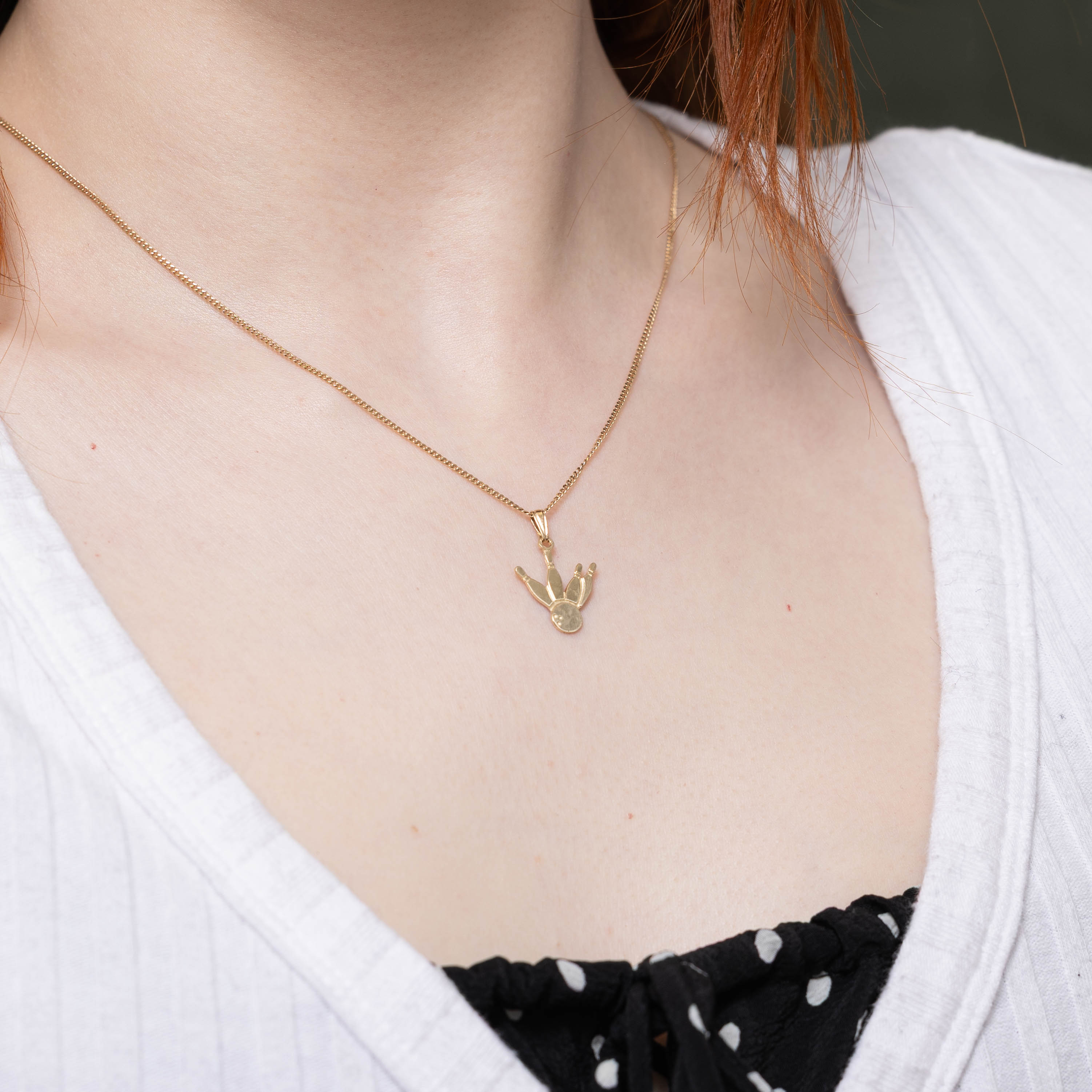 10k Bowling Pin Pendant