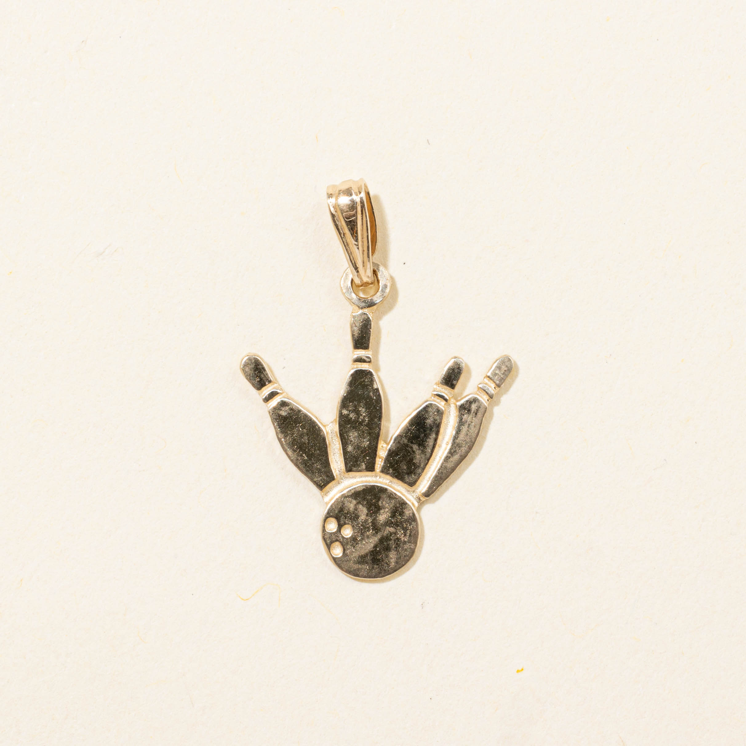 10k Bowling Pin Pendant
