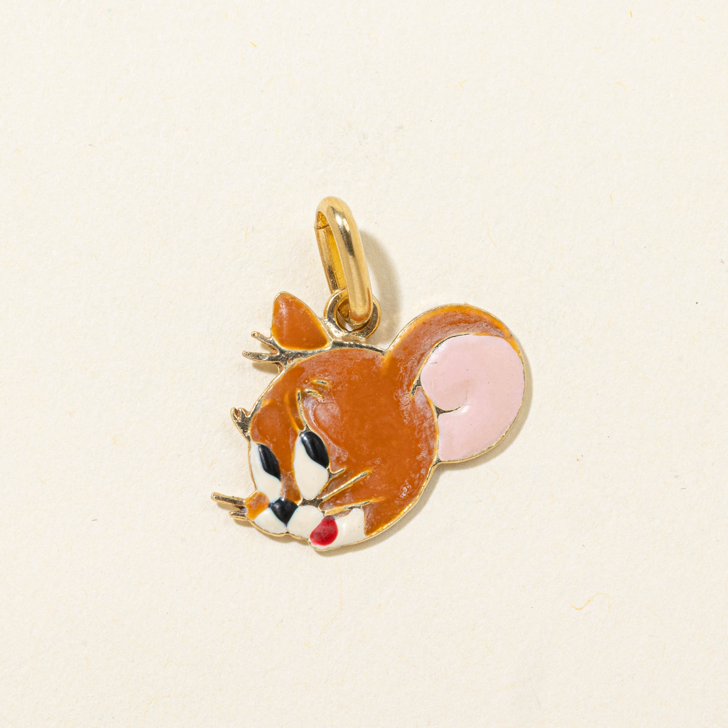 18k Enamel Jerry Mouse Pendant