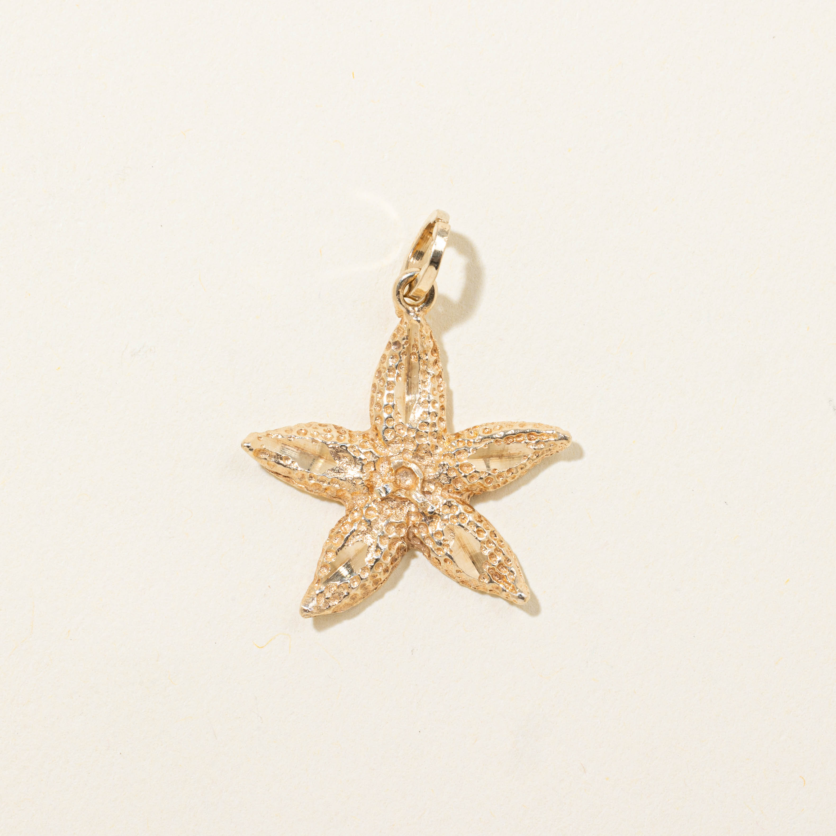 10k Starfish Textured Charm