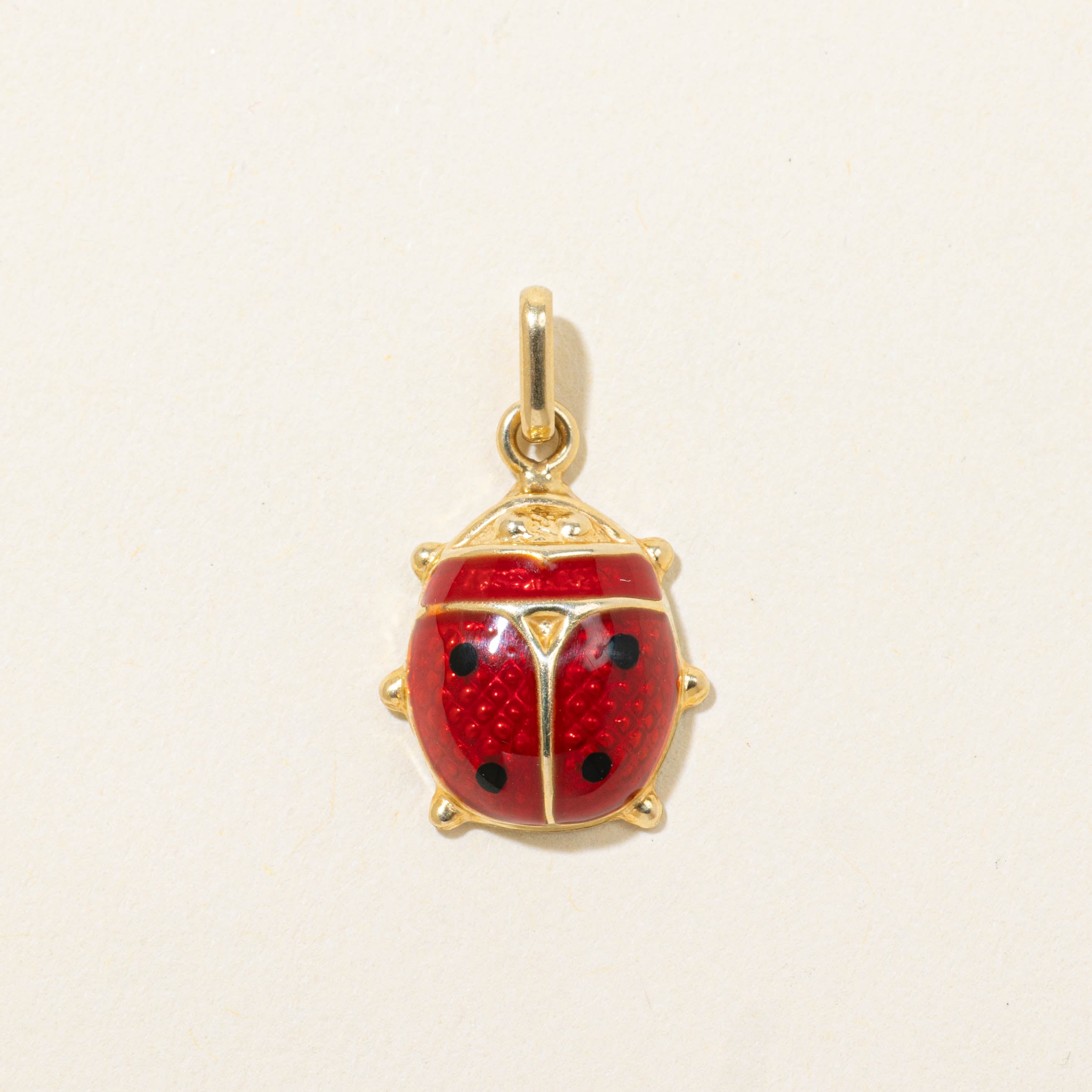 14k Enamel Ladybug Charm