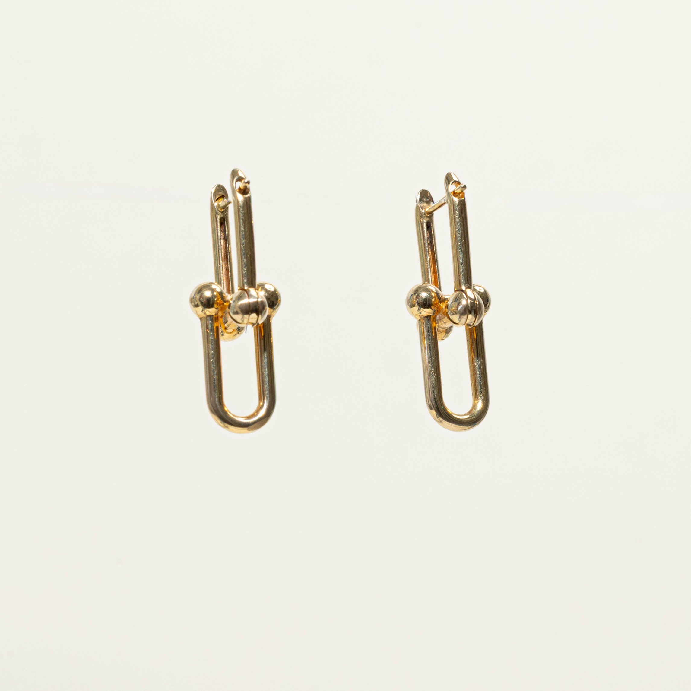 18k Yellow Gold Paperclip Earrings