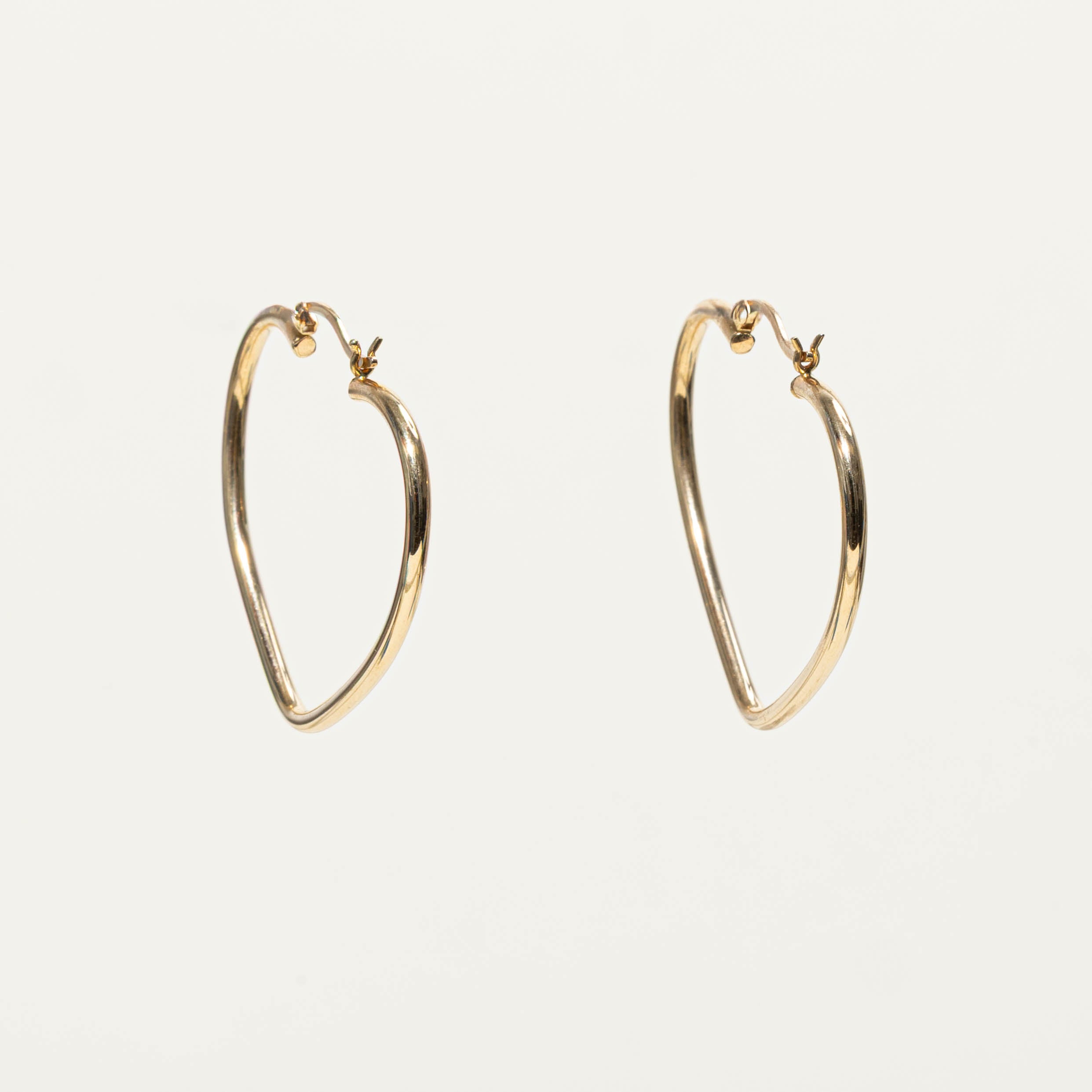 14k Heart Shaped Hoop Earrings