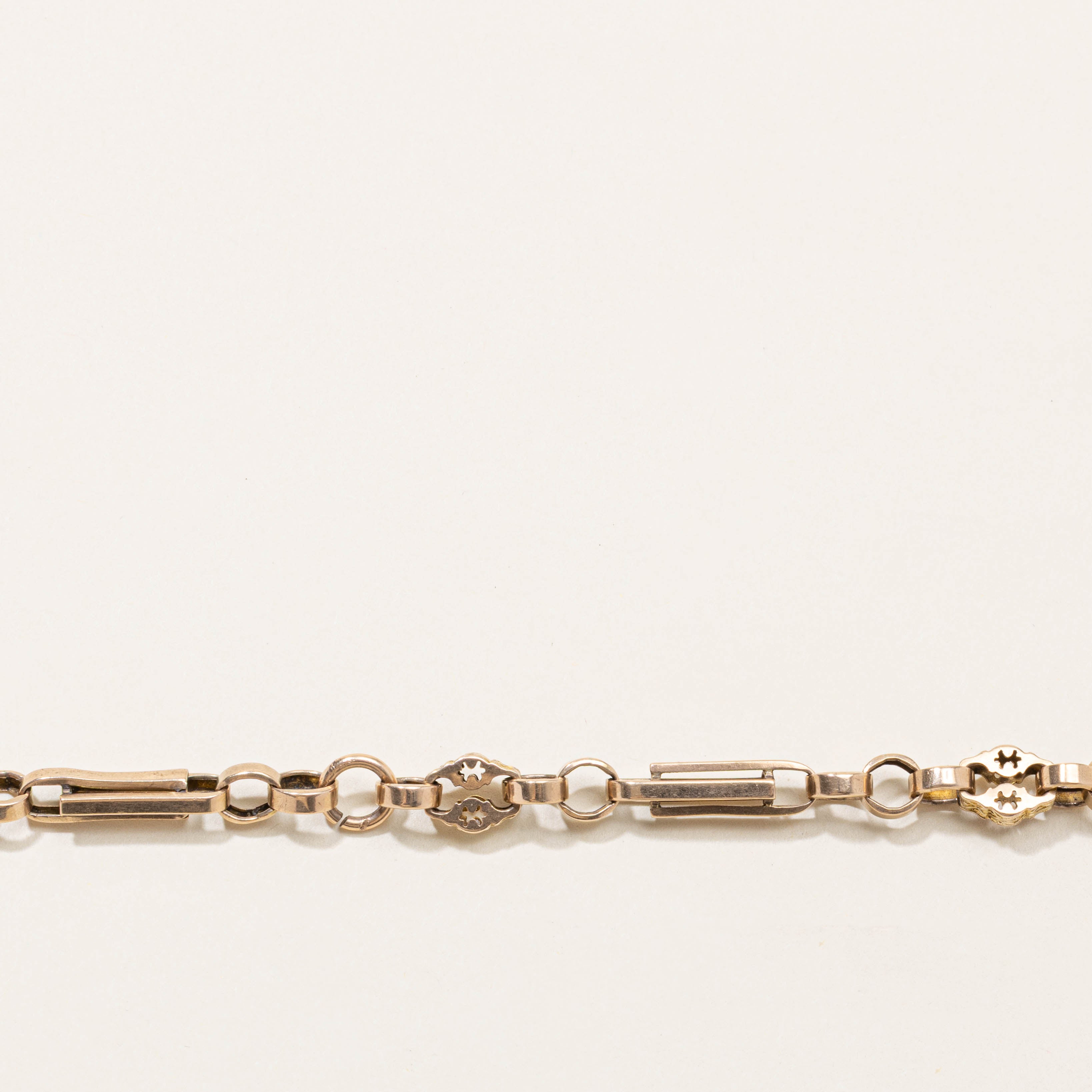 9k Fancy Link Dog Clip Bracelet | 7.25"