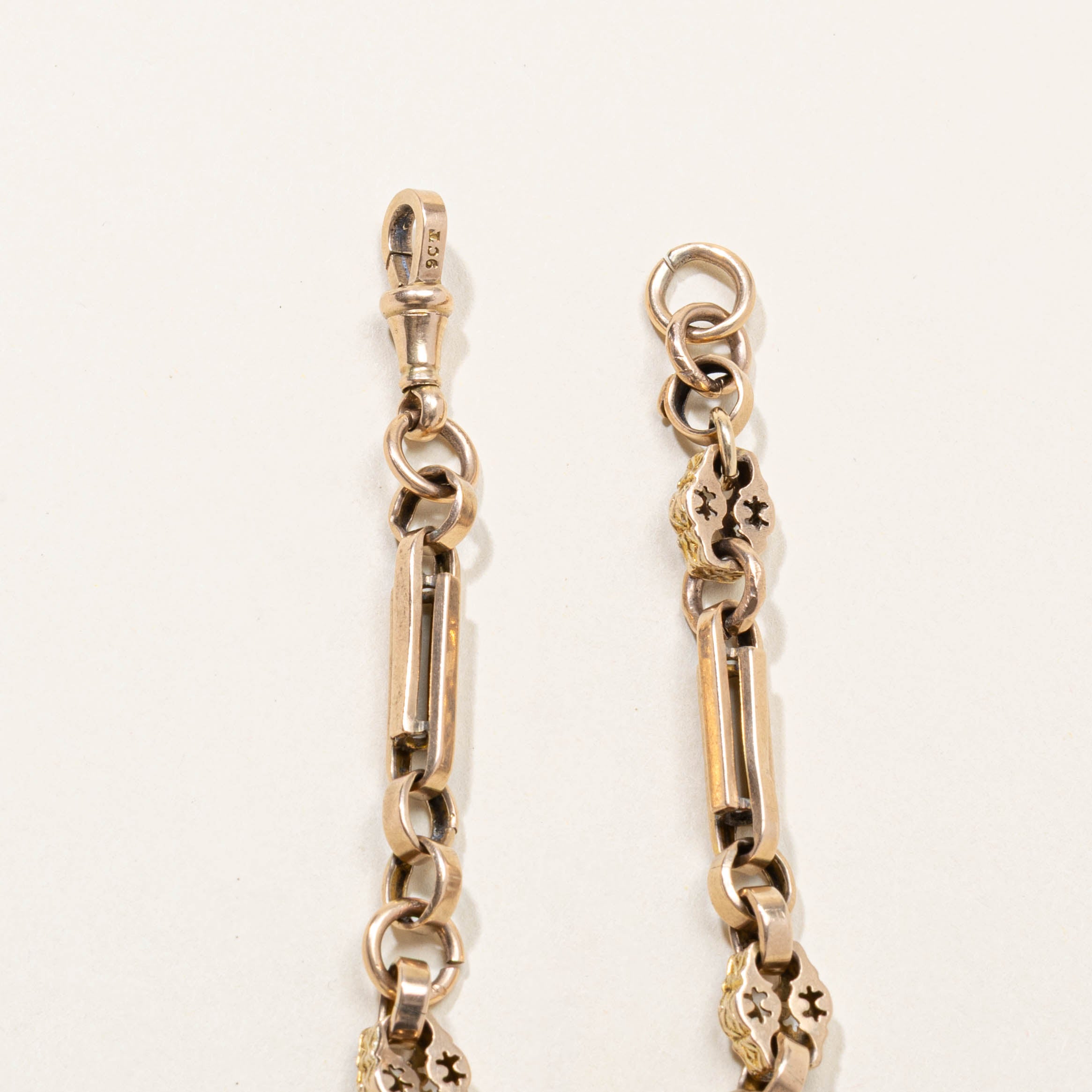 9k Fancy Link Dog Clip Bracelet | 7.25"