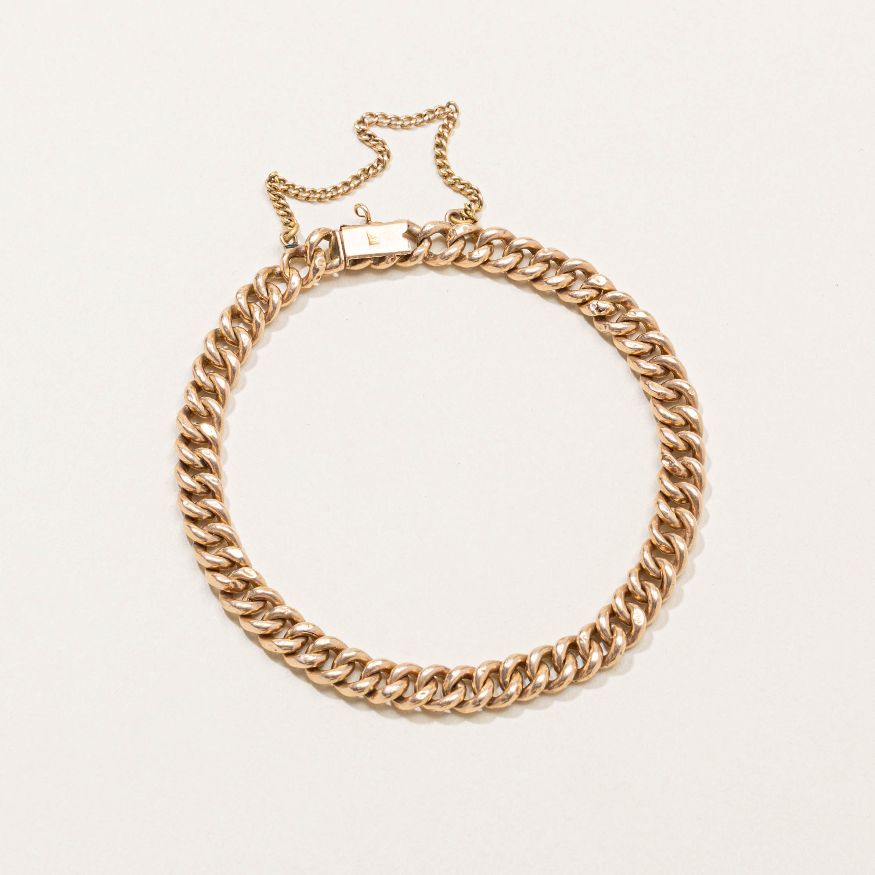 14k Curb Link Chain Bracelet |  5.75mm | 7"