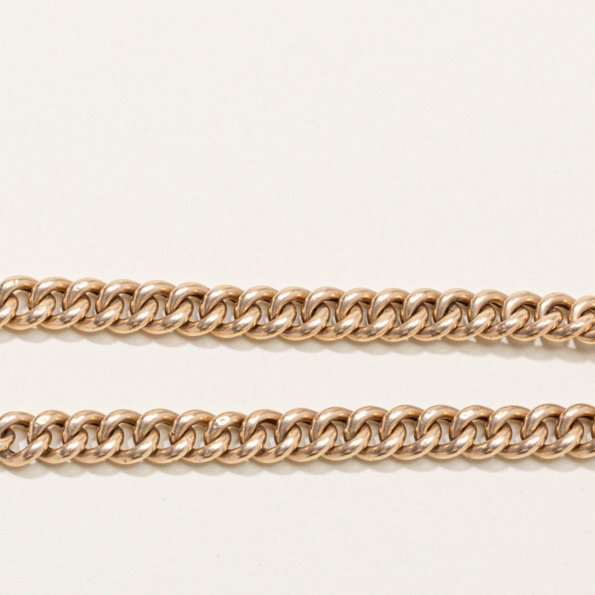 9k Curb Link Dog Clip Watch Chain | 9.25"