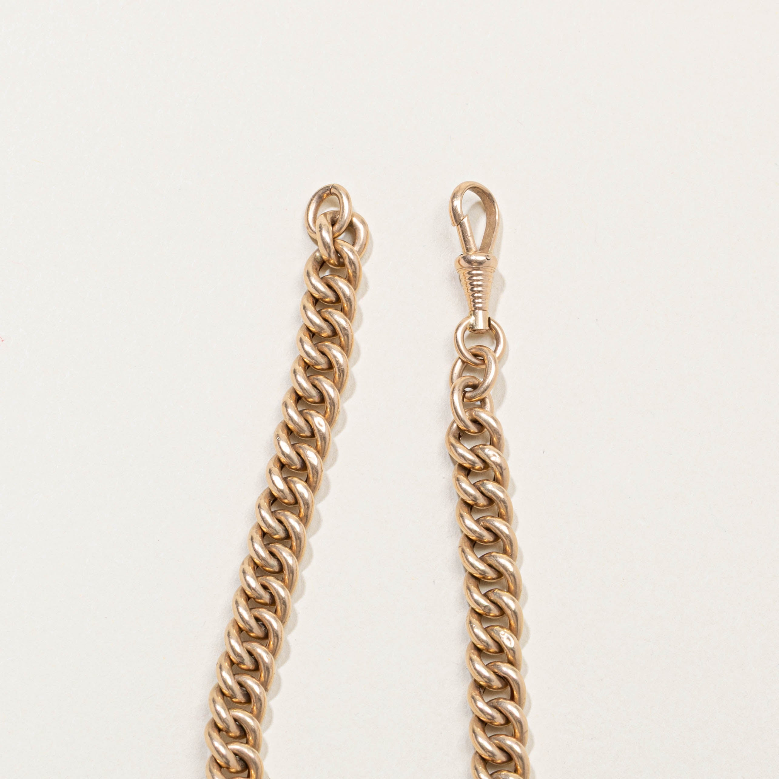 9k Curb Link Dog Clip Watch Chain | 9.25"