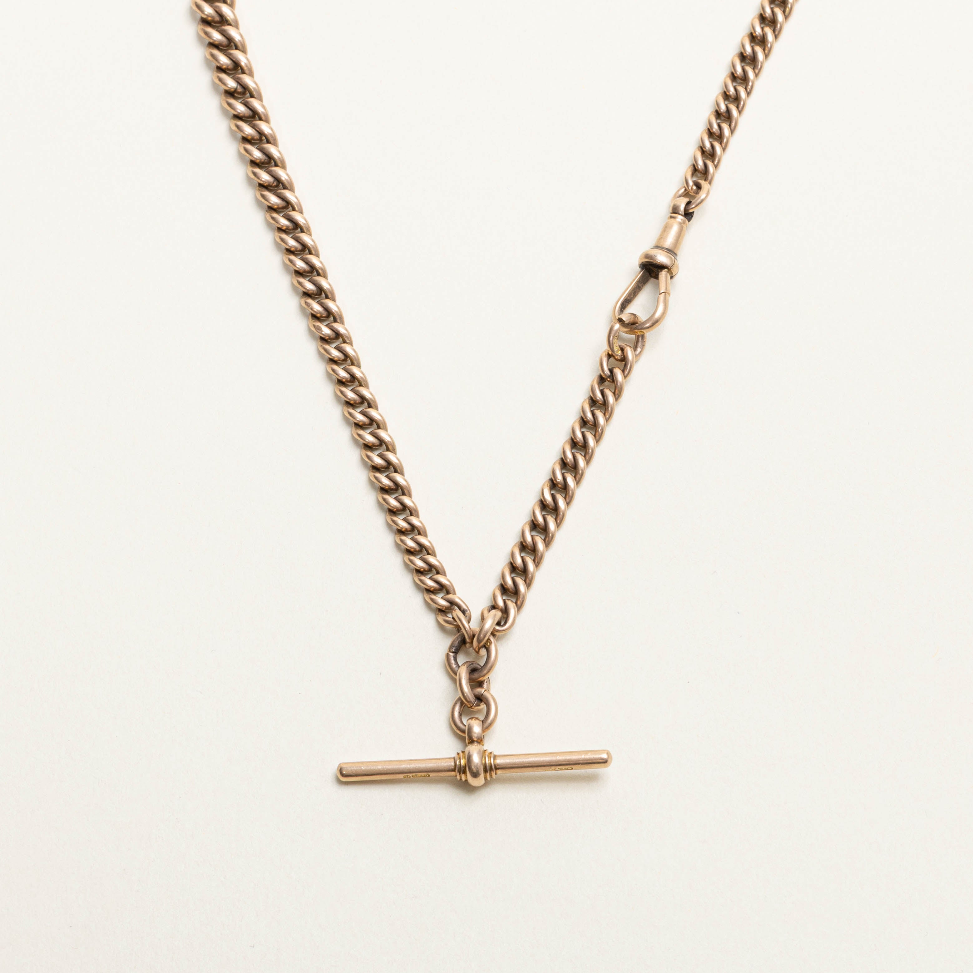 1897 Birmingham 9k T-Bar Watch Chain | 15"