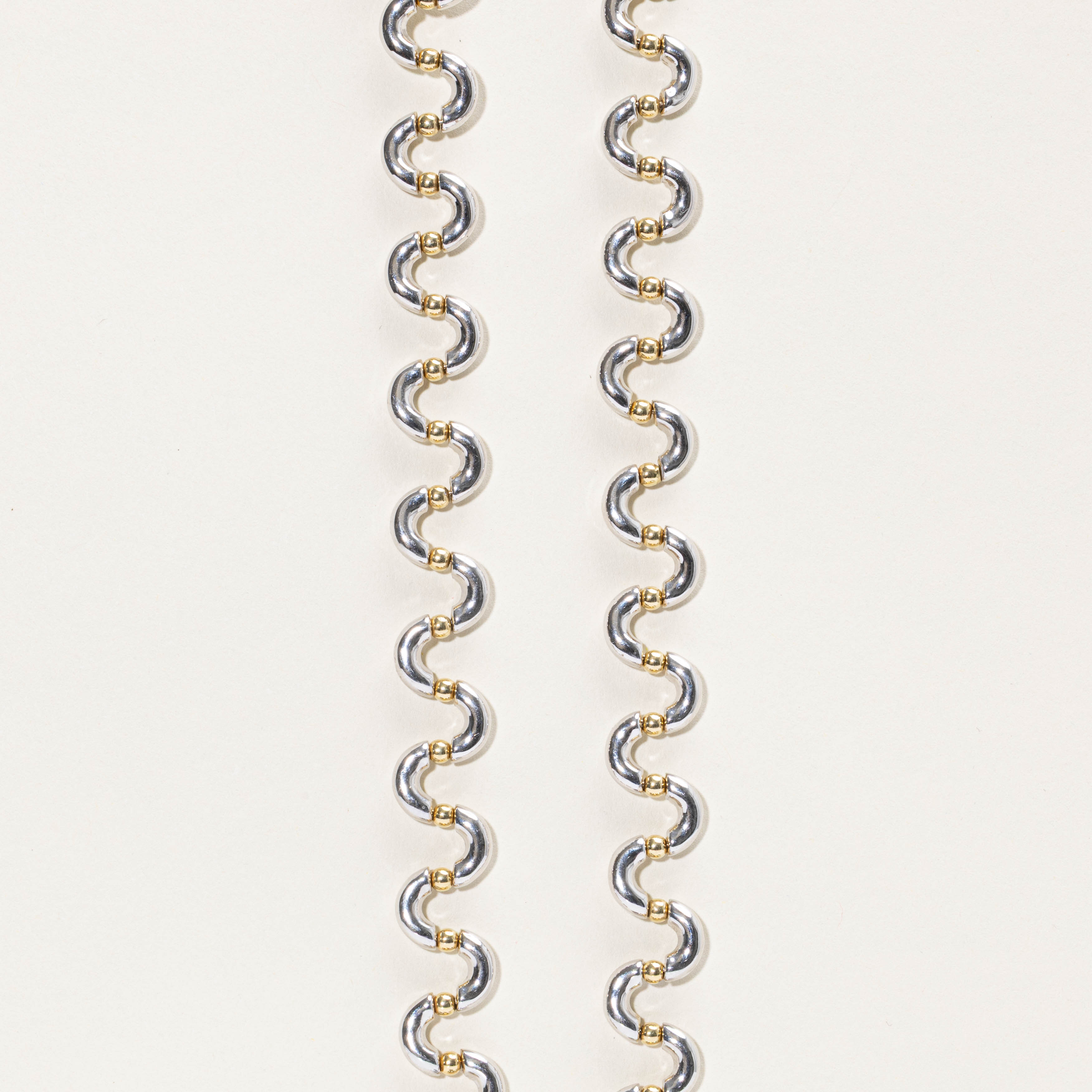 14k Two-Tone Swirl Necklace | 17"