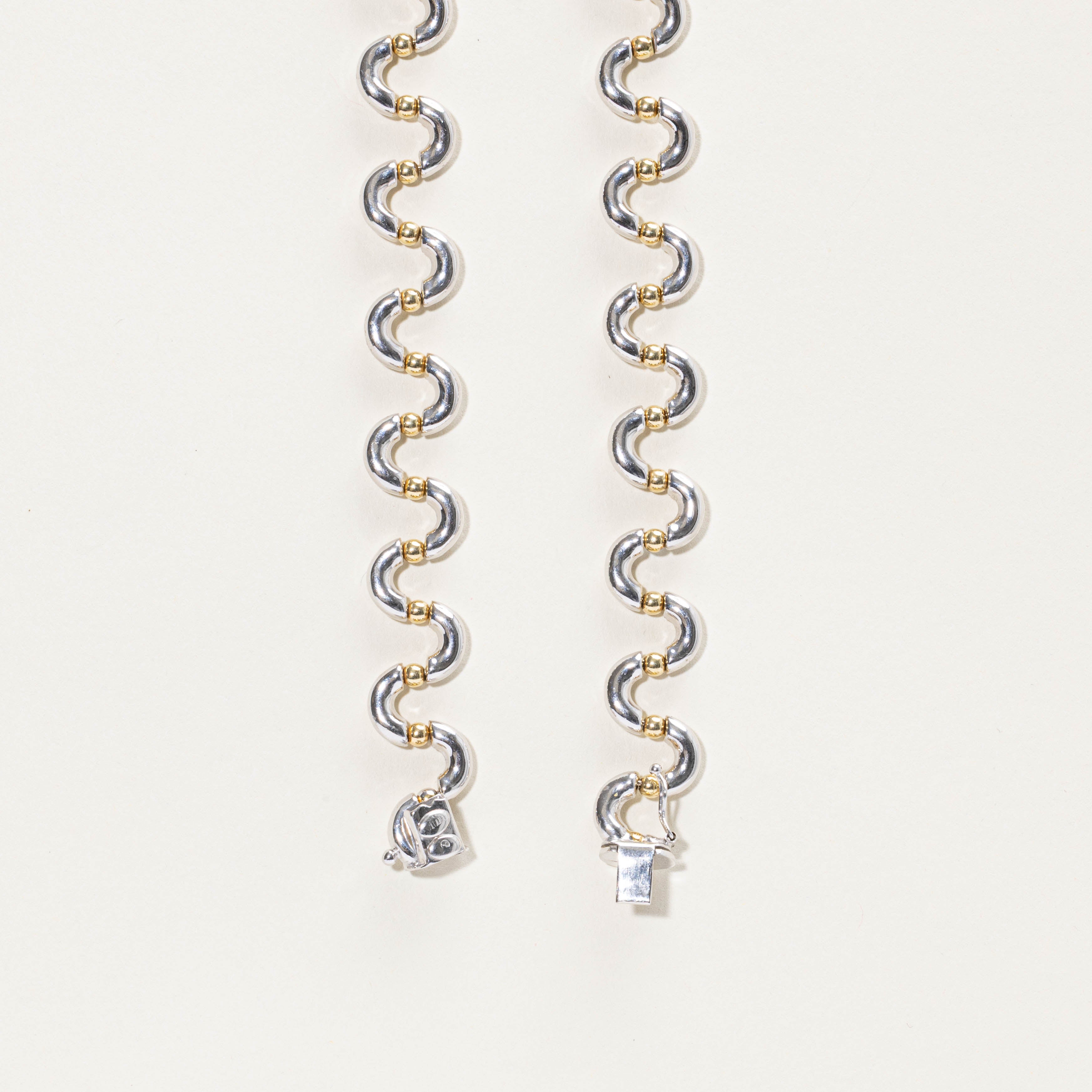 14k Two-Tone Swirl Necklace | 17"