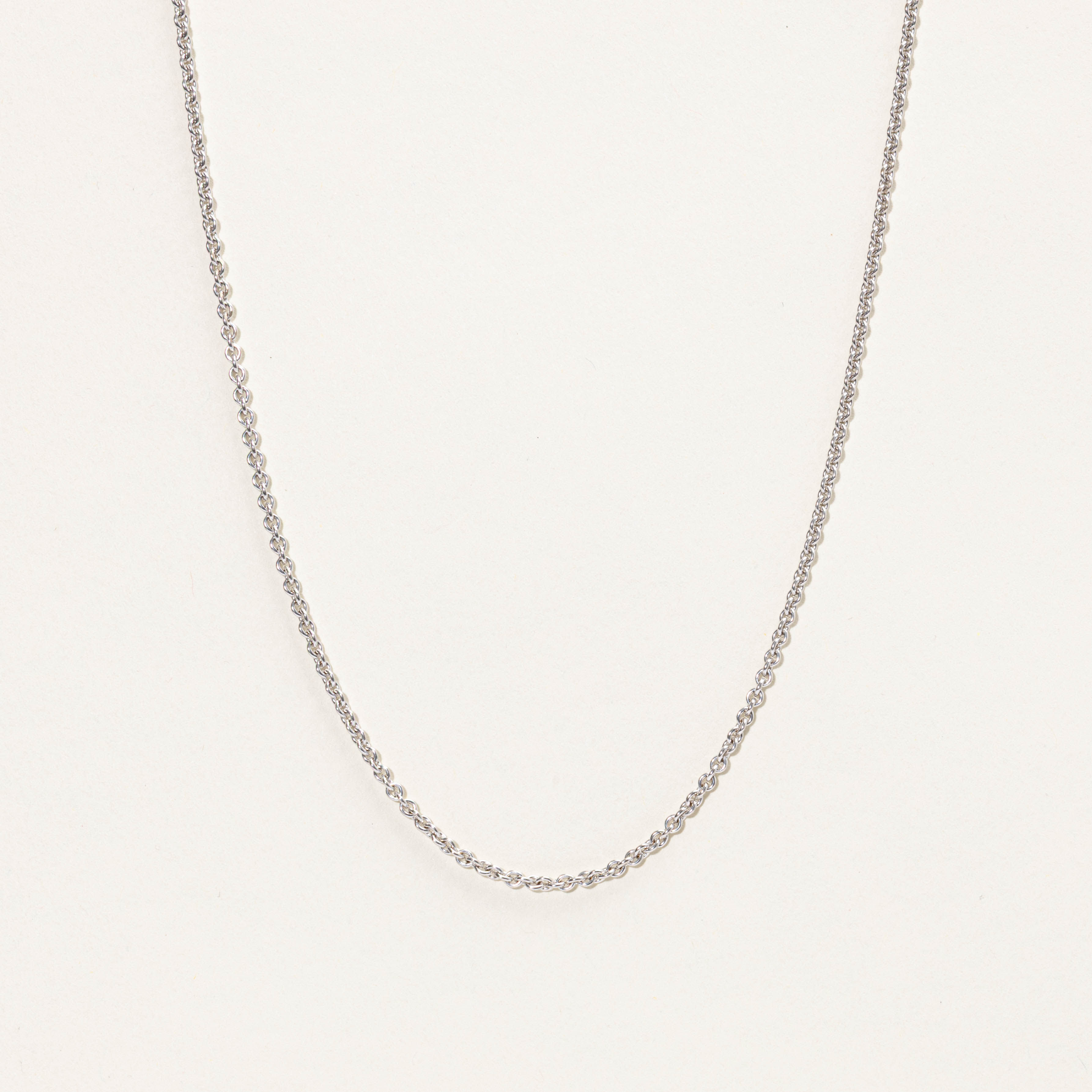 14k White Gold Cable Chain |  2.30mm | 19.5"