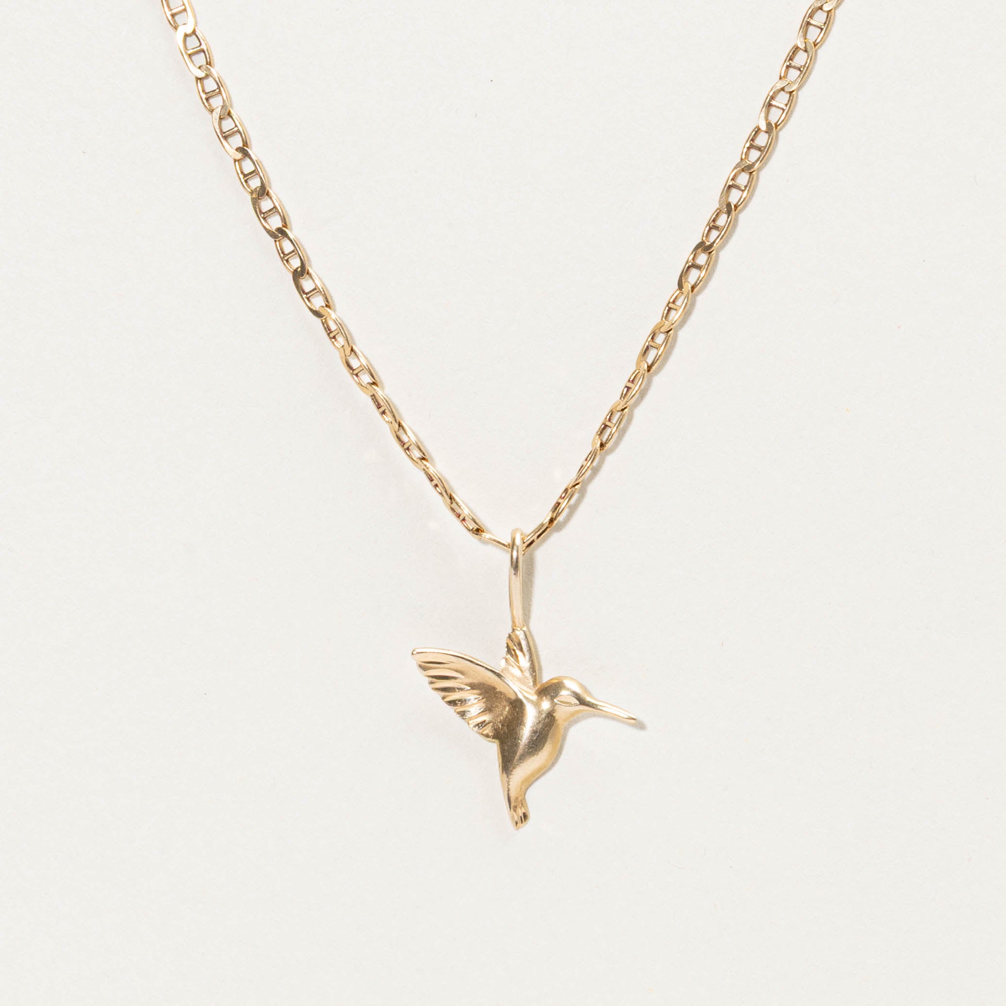 14k Hummingbird Pendant Necklace | 20"