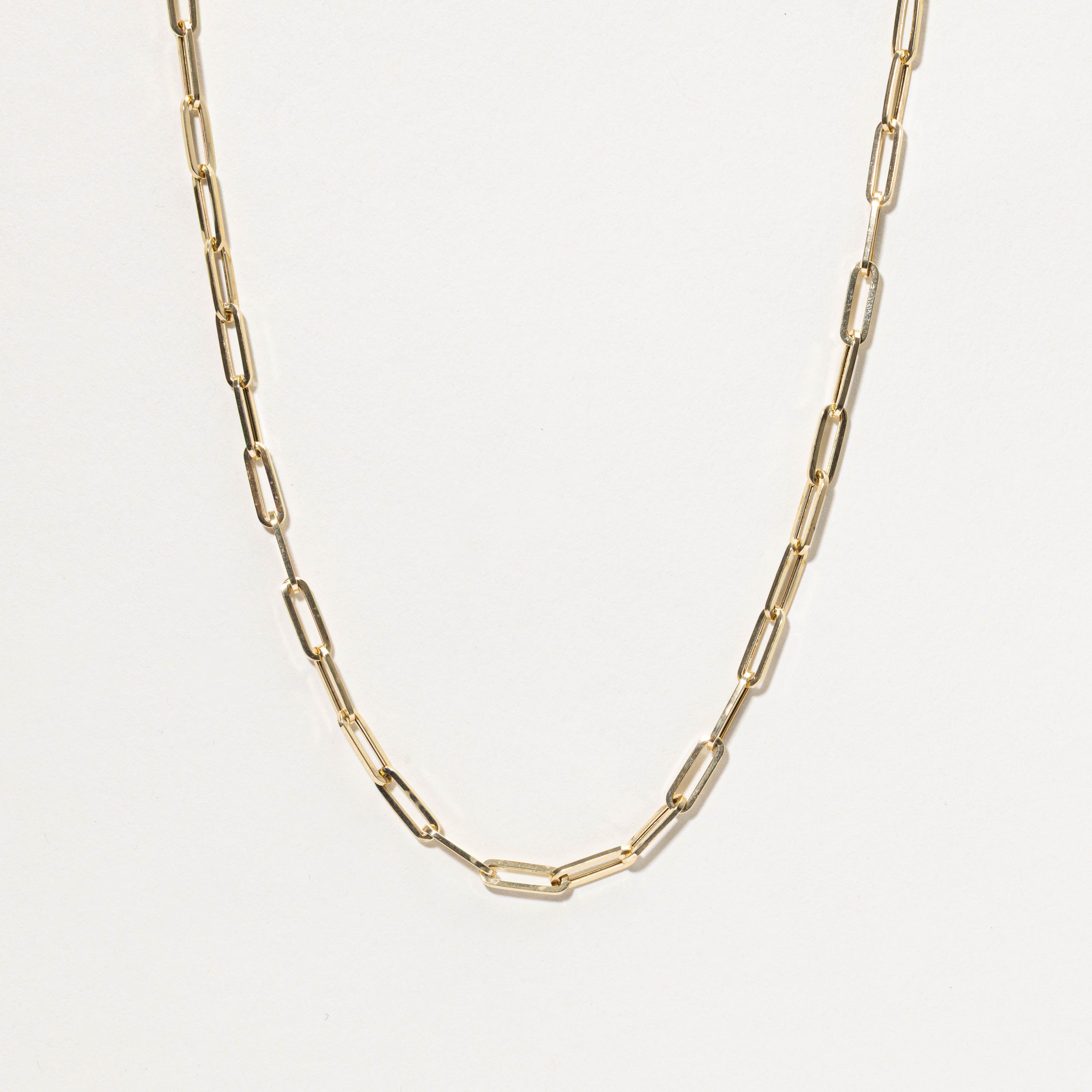 18k Paperclip Chain |  4mm | 19.5"