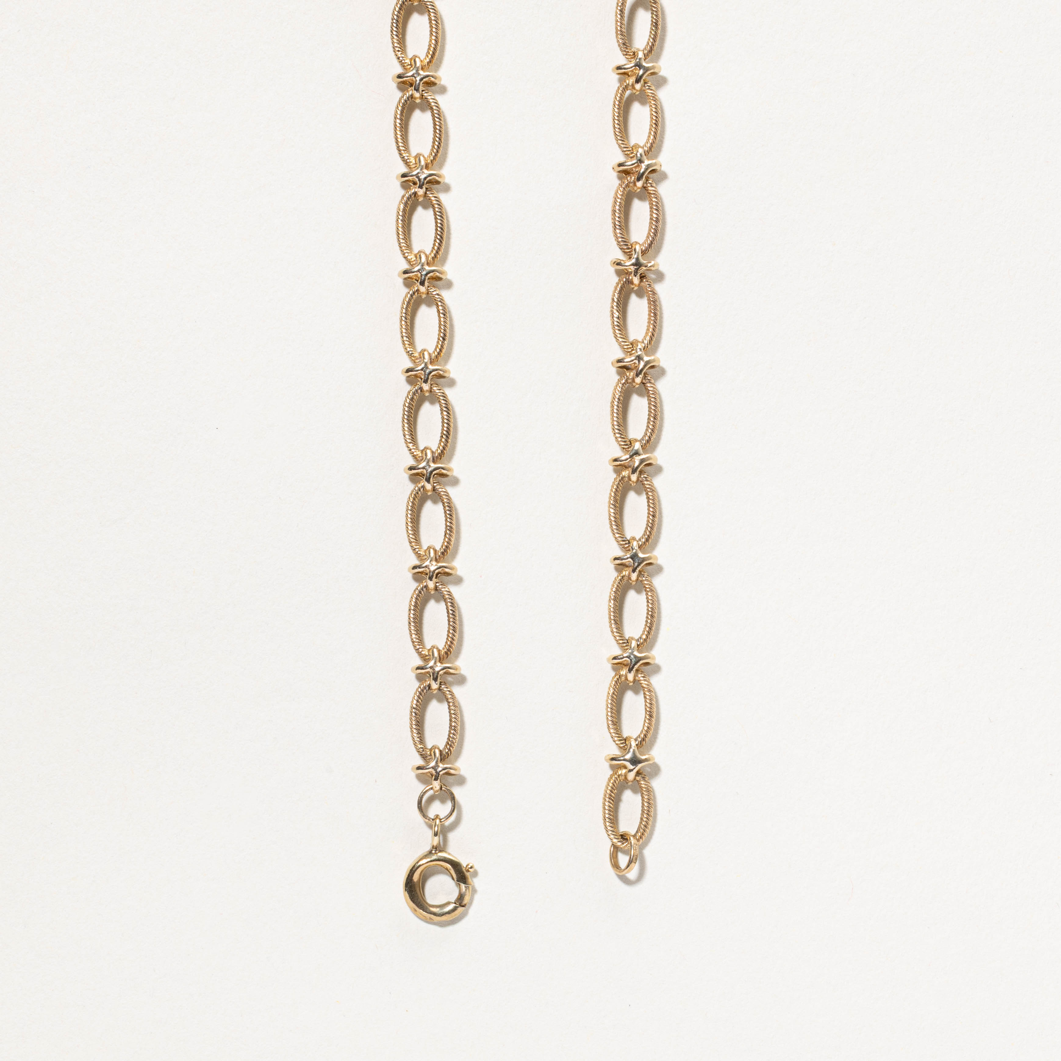 1975 London 9k Geometric Chain Necklace |  6.50mm | 25"