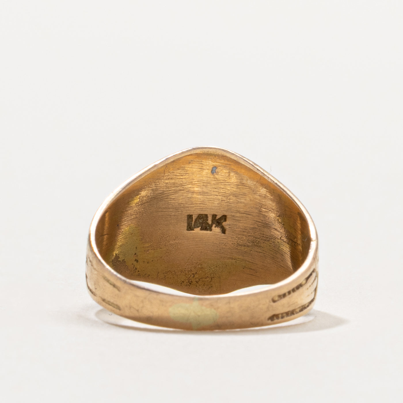 14k Sun Engraved Signet Ring | SZ 3.5