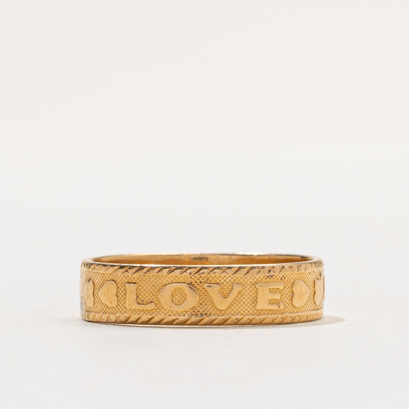 22k Love Engraved Band | 4.85mm | SZ 7.75