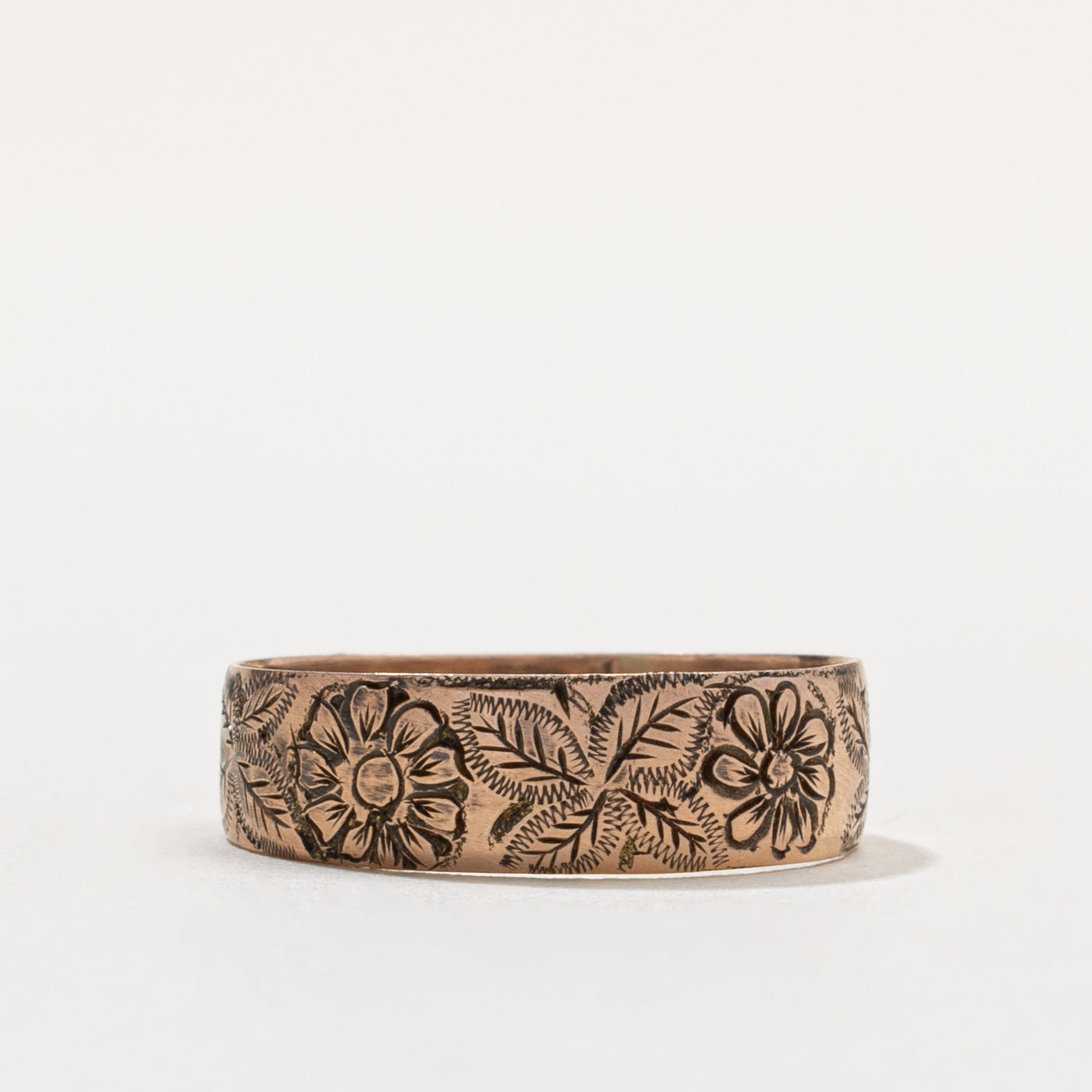 1937 Chester UK Floral Engraved Band | SZ 8