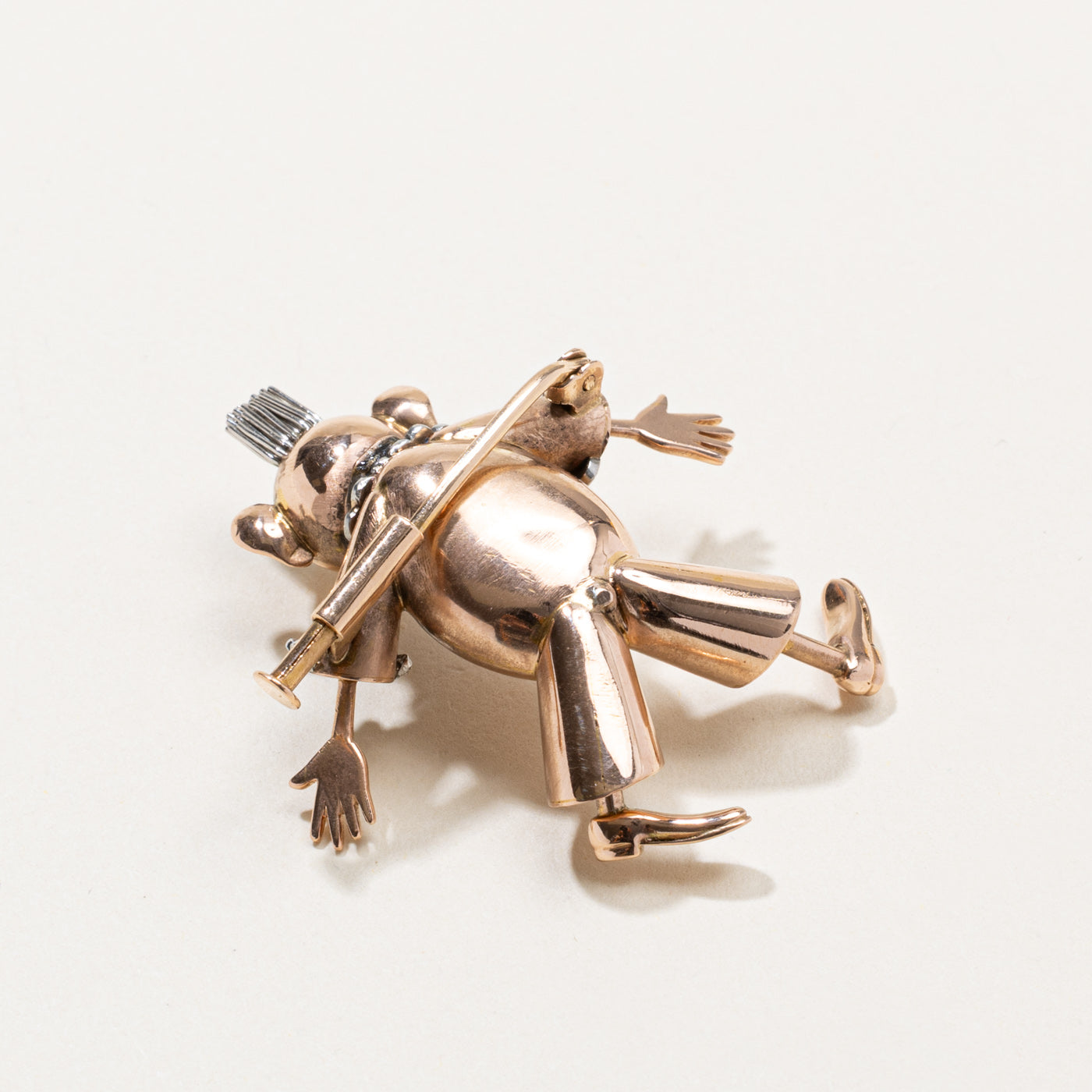 Ruby & Rose Cut Diamond Clown Brooch | 0.14ctw, 0.20ctw