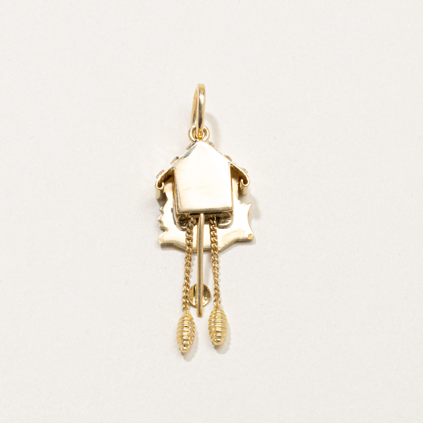 18k Cuckoo Clock Enamel Pendant