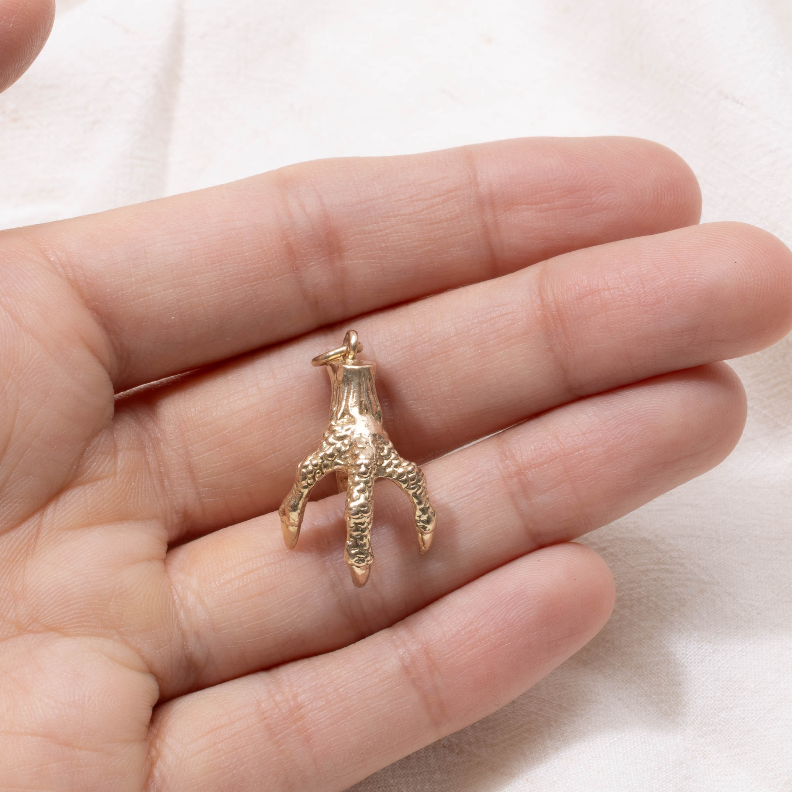 9k Bird Claw Charm