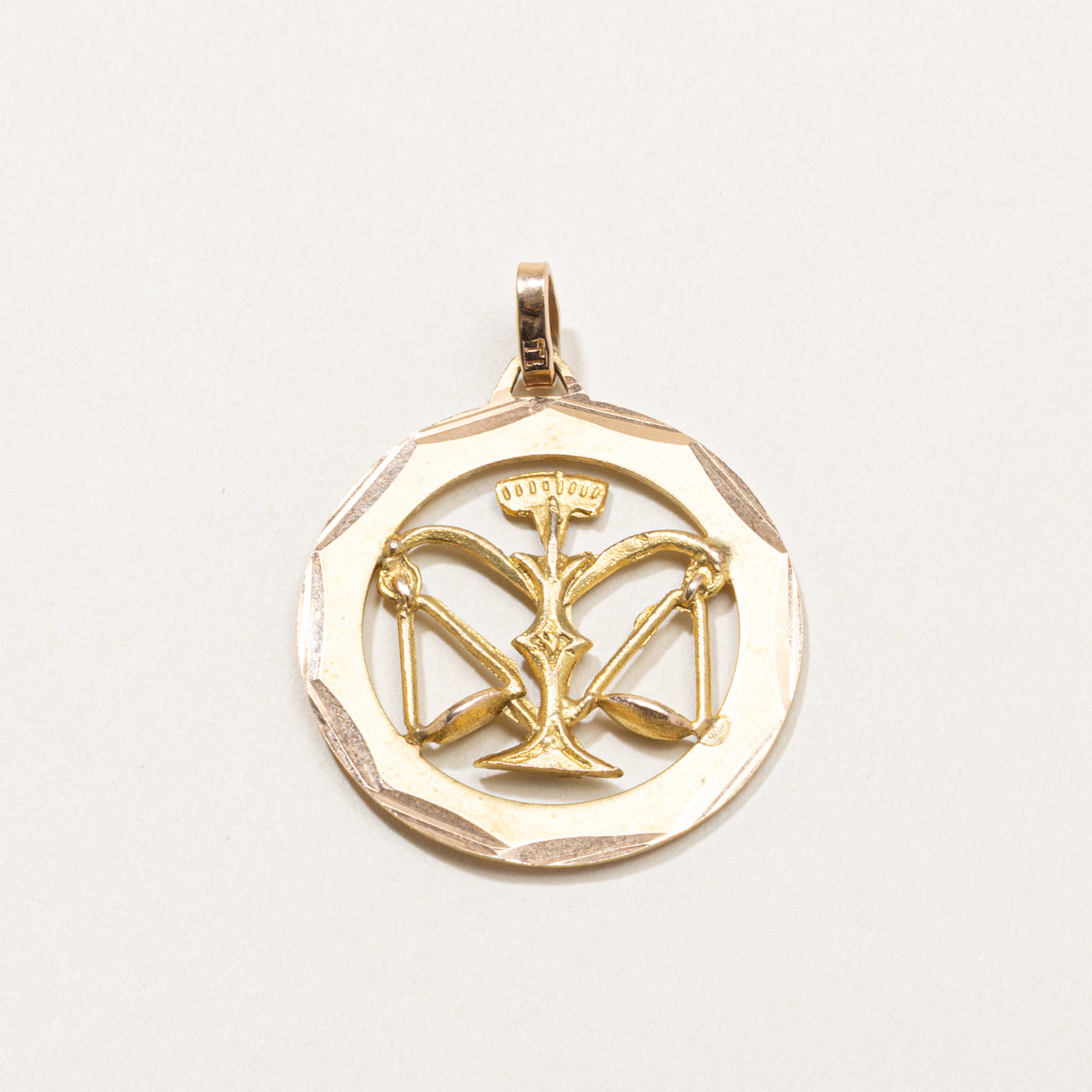 10k Libra Zodiac Pendant