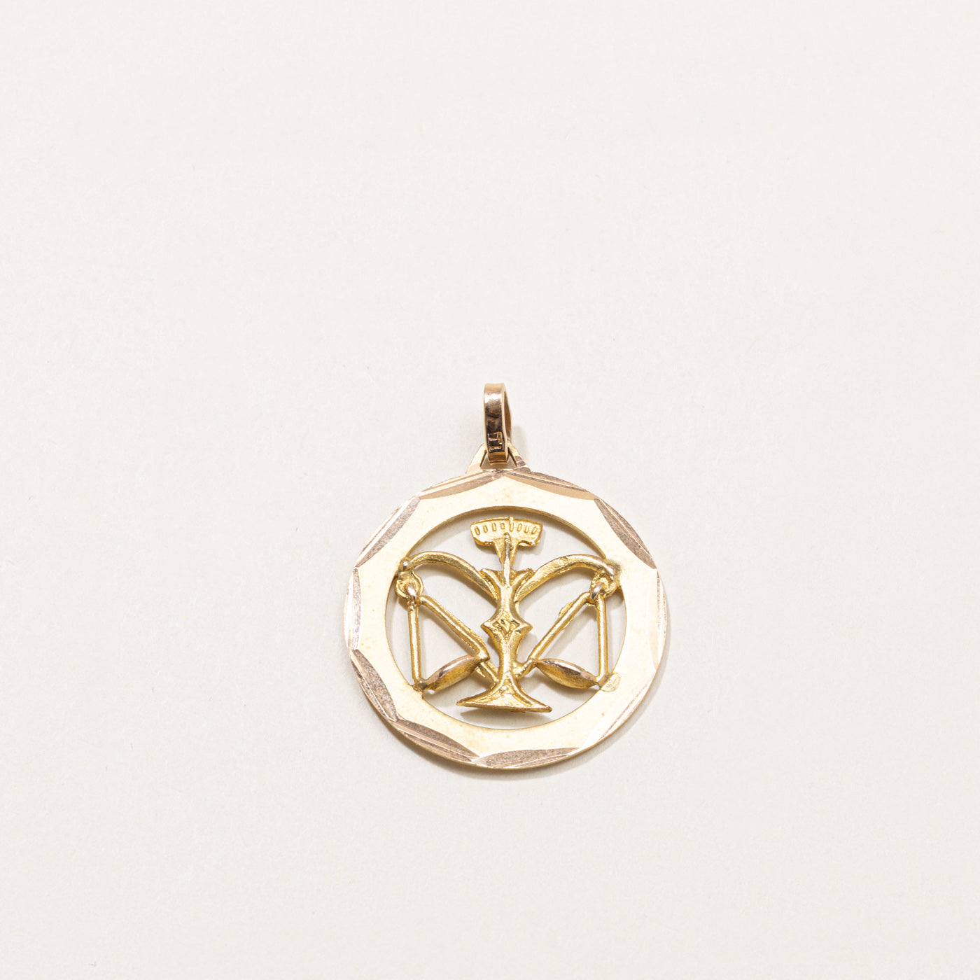 10k Libra Zodiac Pendant